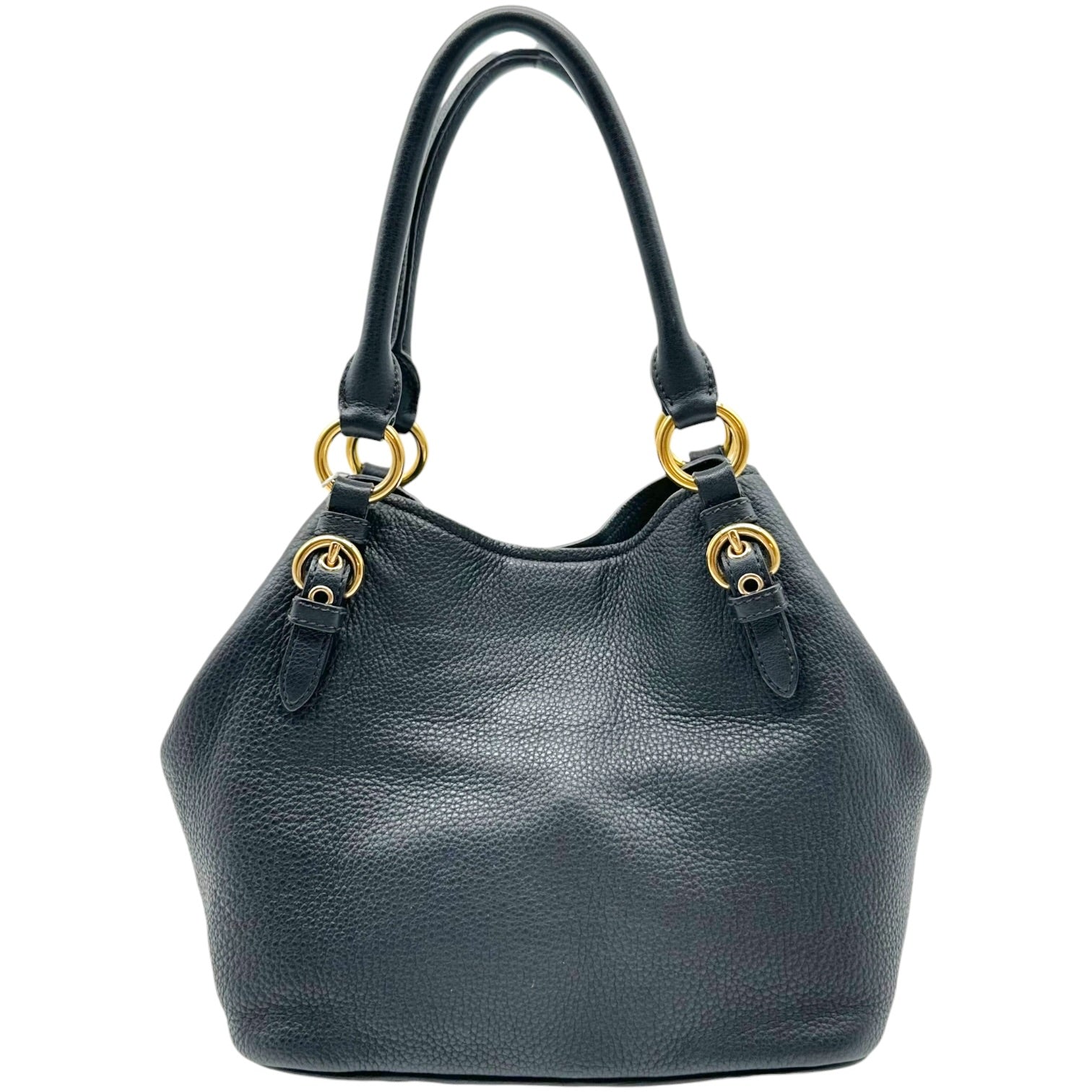 Miu Miu Black Gold Leather Top Handle Bag
