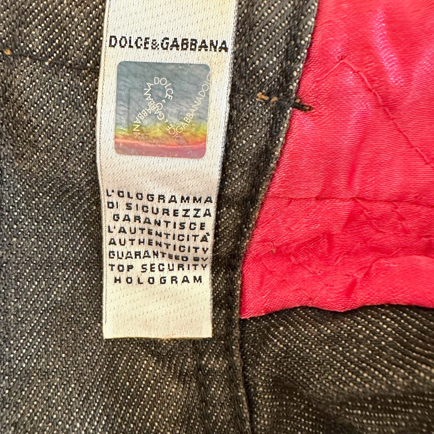 Dolce & Gabbana Black Denim Jacket With Leather Logo Patch