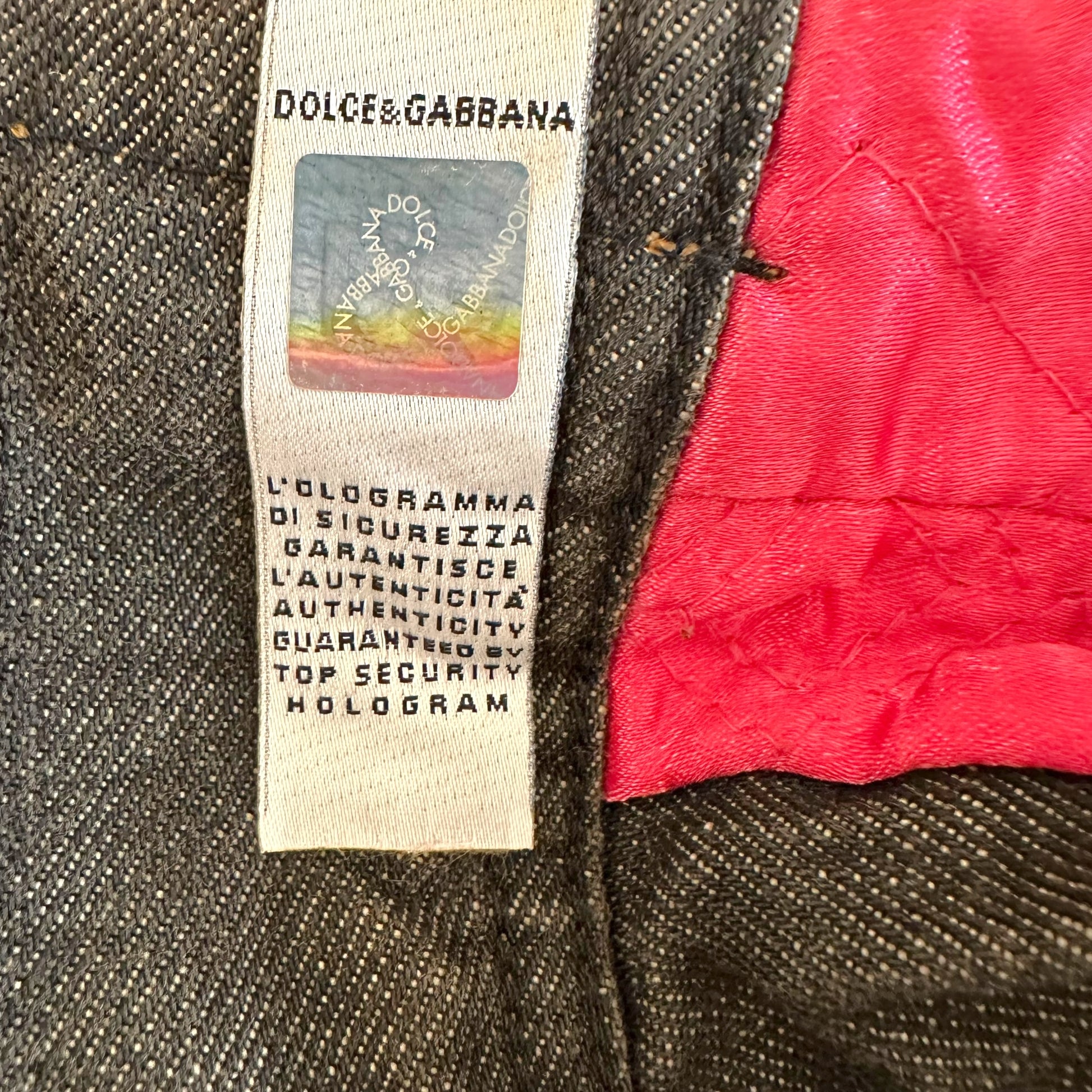 Dolce & Gabbana Black Denim Jacket With Leather Logo Patch