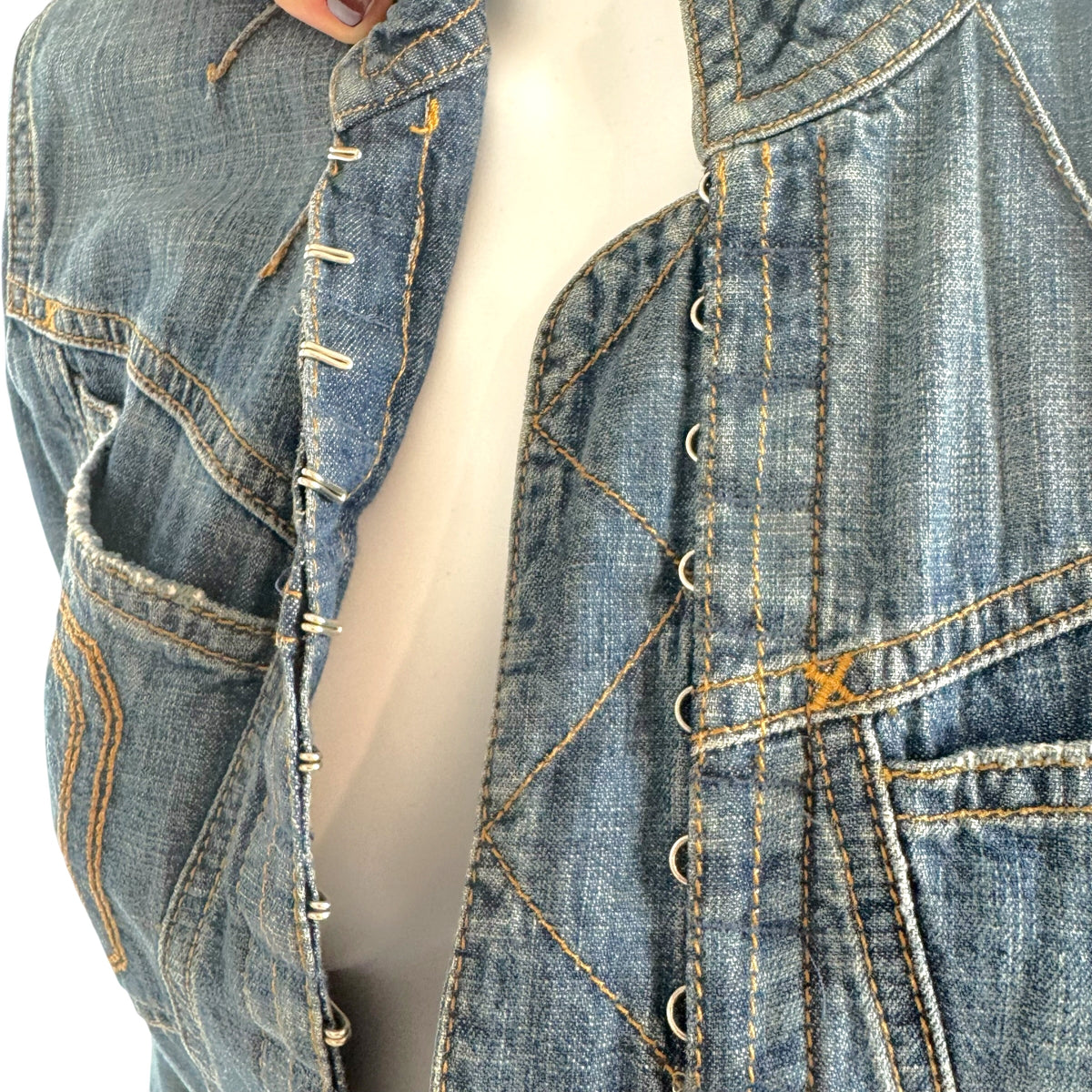 Dolce & Gabbana Denim Jacket Blue Hook & Eye Closure