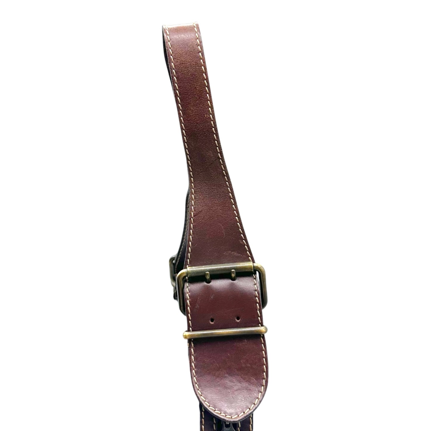 Fendi Denim & Brown Leather Large Oyster Shoulder Bag