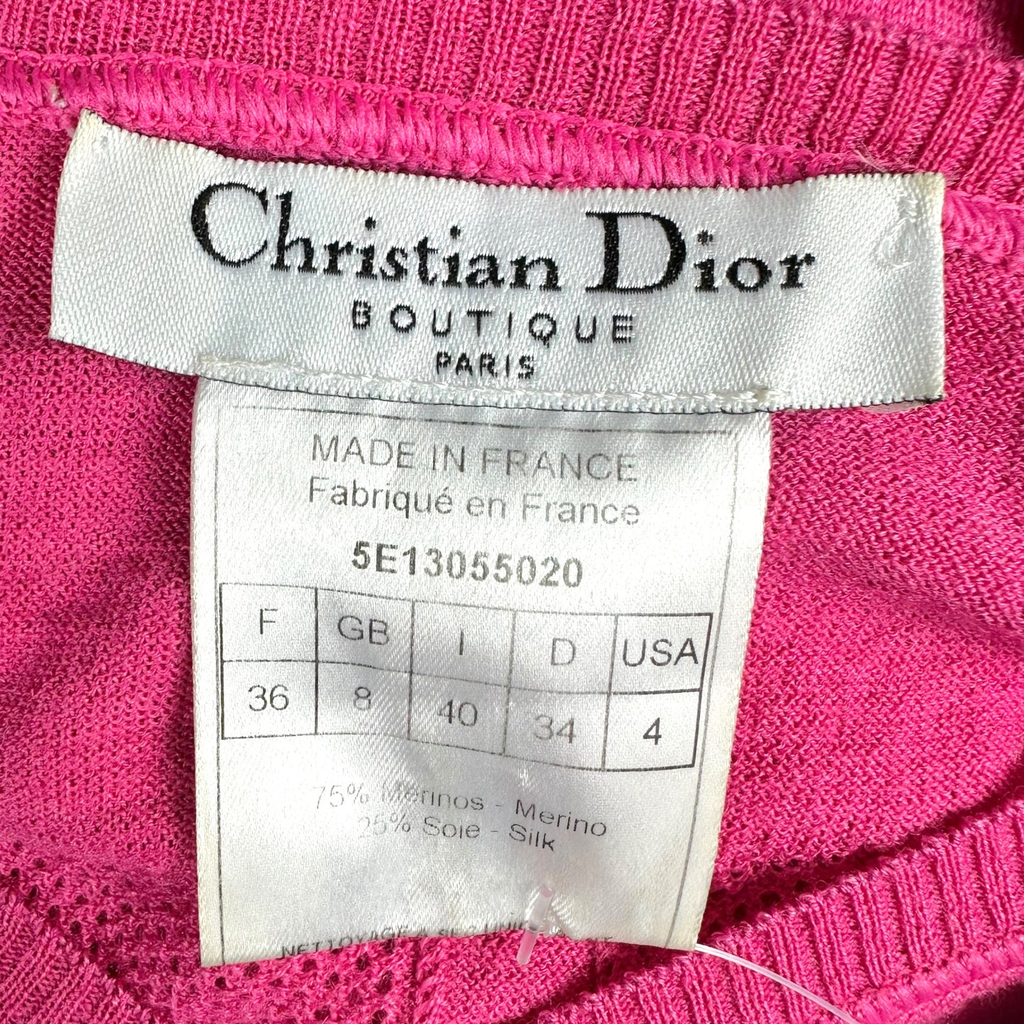 Christian Dior S/S 2005 Pink Wool & Silk Logo Knit Tank Top - Outfit Repeater