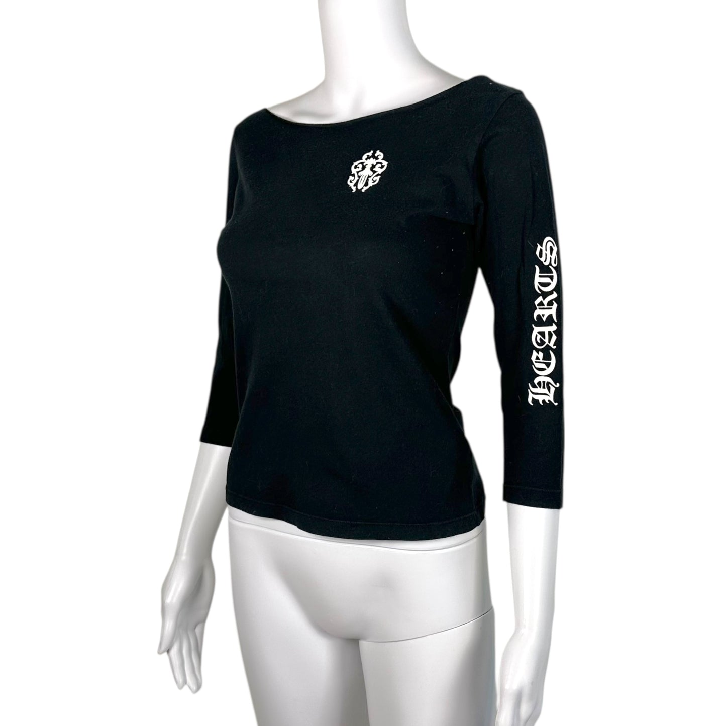 Chrome Hearts Vintage 3/4 Sleeve Logo & Dagger Graphic T-Shirt