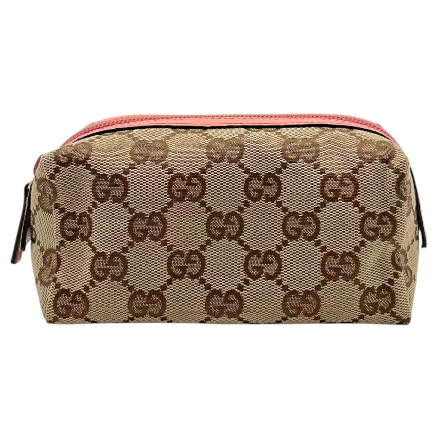 Gucci Small Cosmetic Pouch Pink Tan Monogram