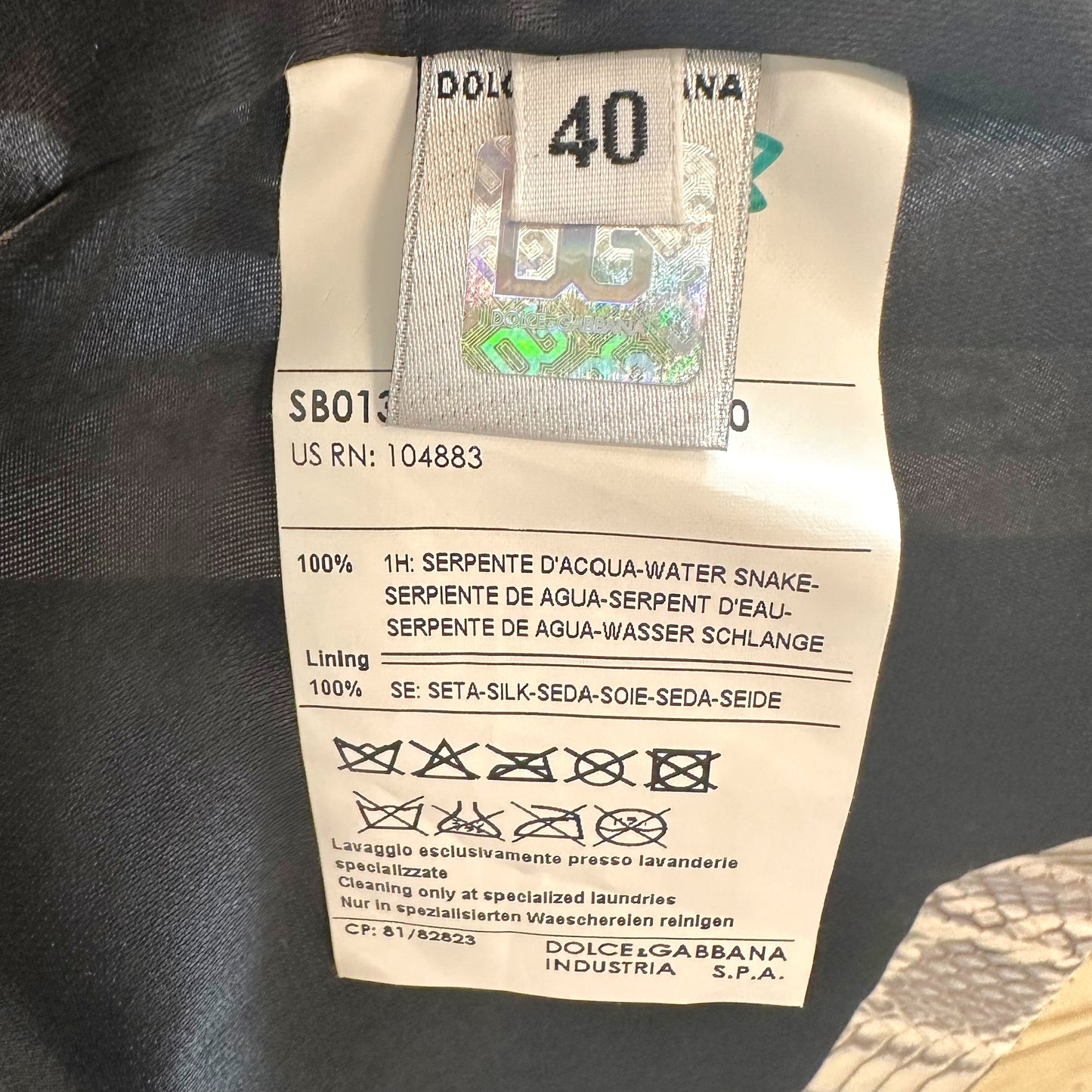 D&G Dolce & Gabbana White Watersnake Snakeskin Crop Jacket - Outfit Repeater