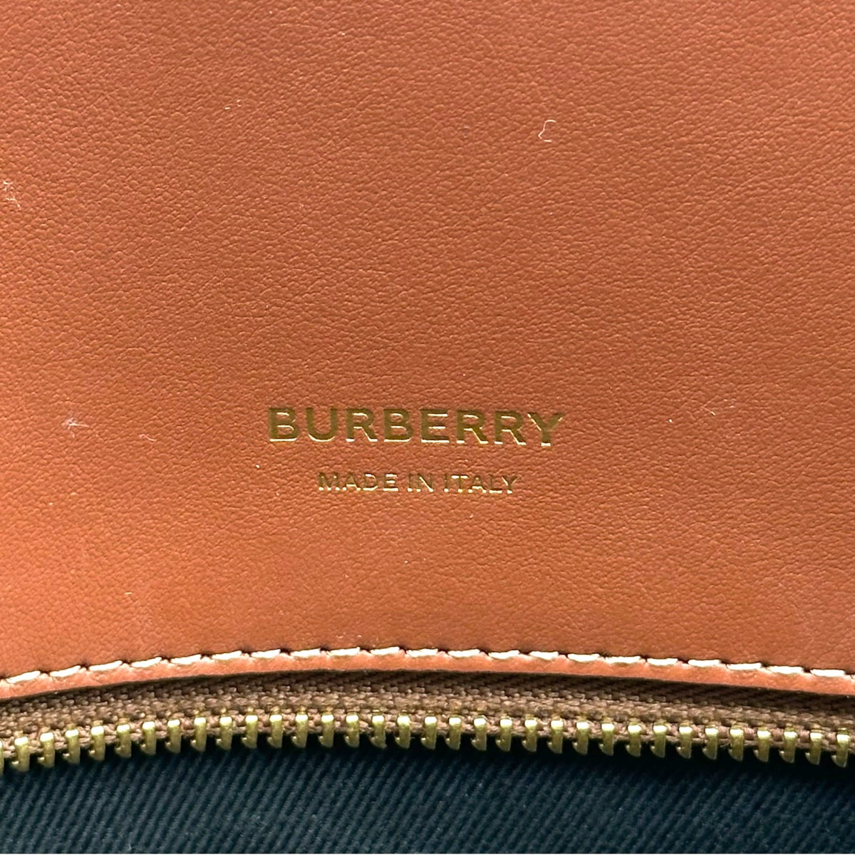 Burberry Brown Leather Nova Check Plaid Tote Handbag
