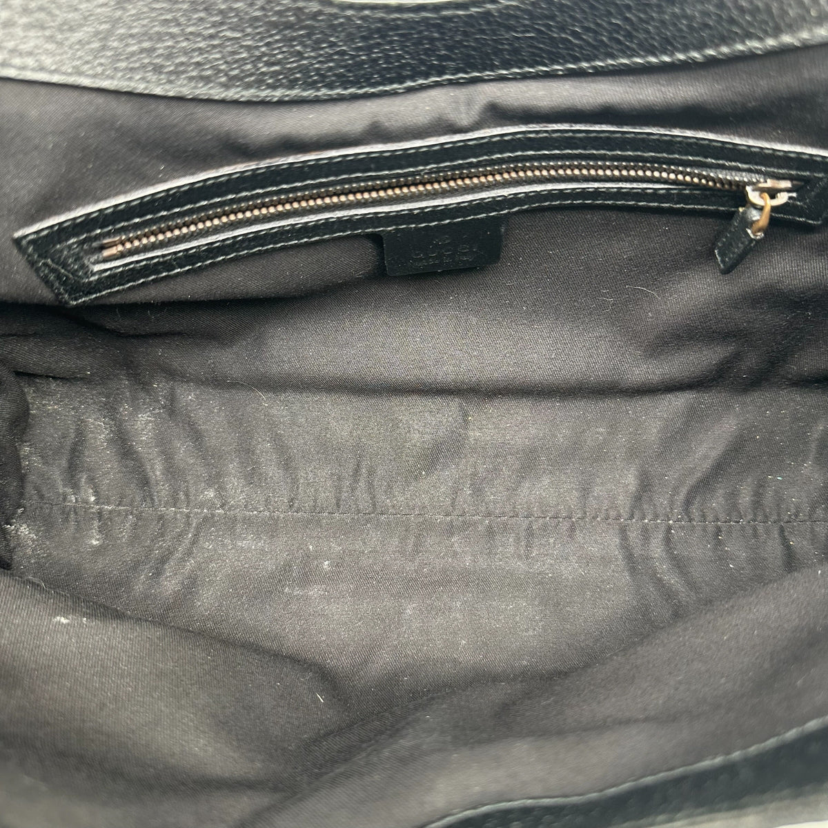Gucci Black Monogram Shoulder Bag with Rose Gold Hardware