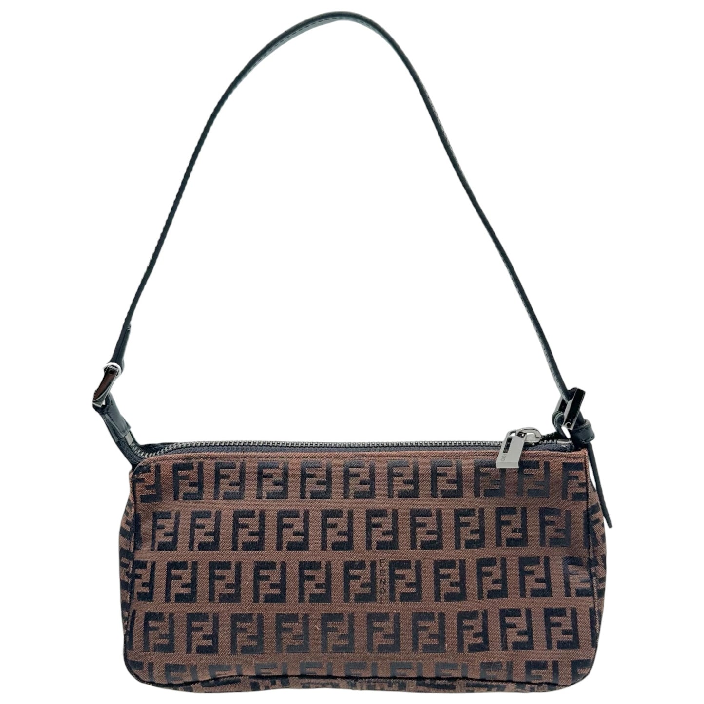 Fendi Pochette Bag Black Brown Zucchino Monogram