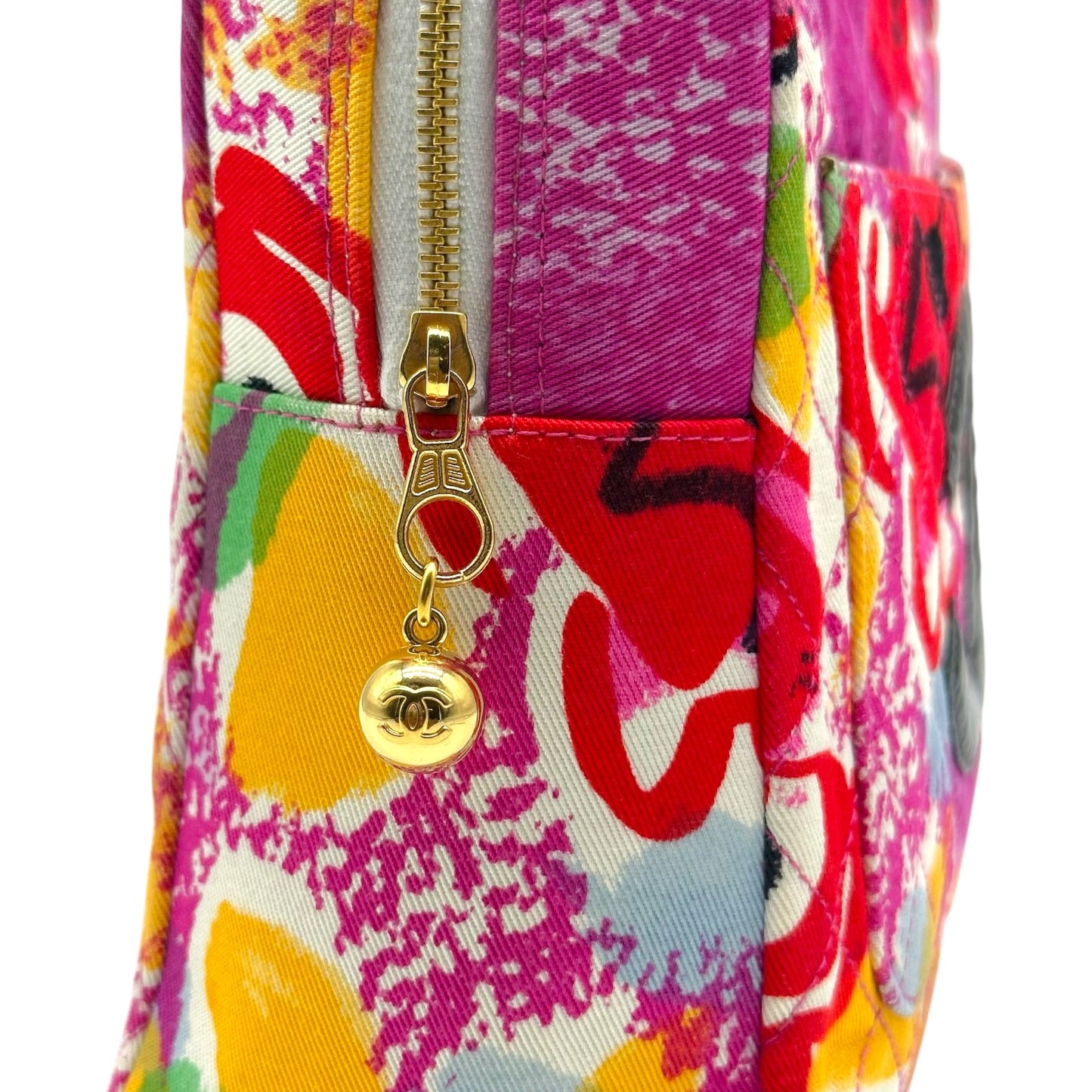Chanel Top Handle Handbag Multicolor Camellia Floral