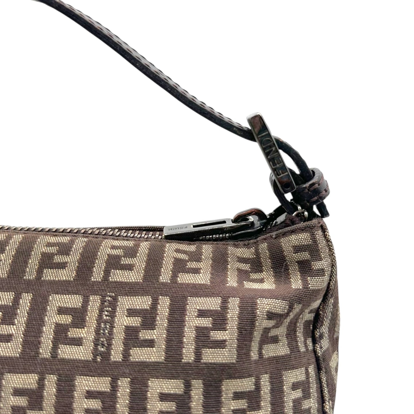 Fendi Pochette Mini Bag Brown Tan Zucchino Monogram