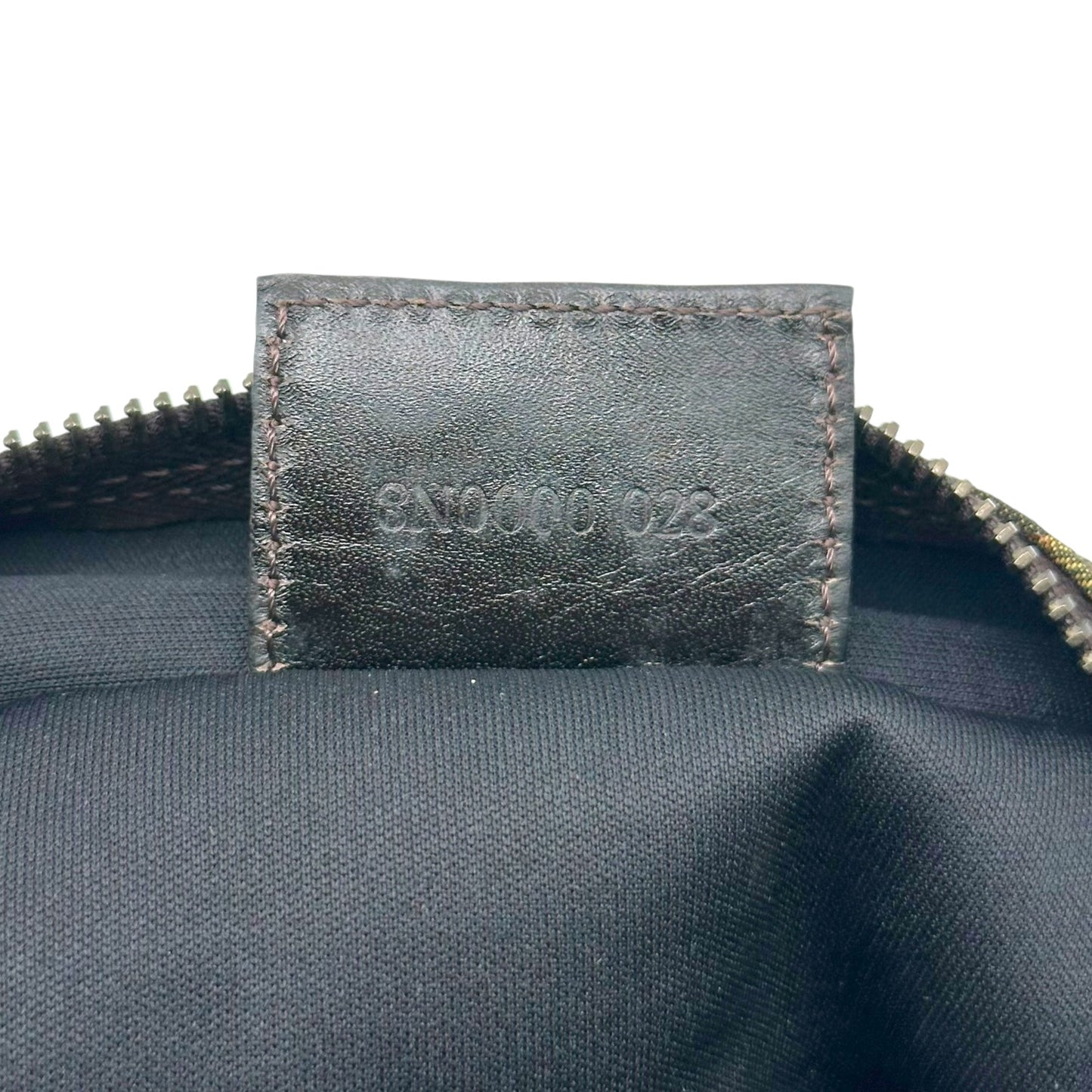 Fendi Brown Classic Zucca Monogram Top Handle Square Pochette Bag