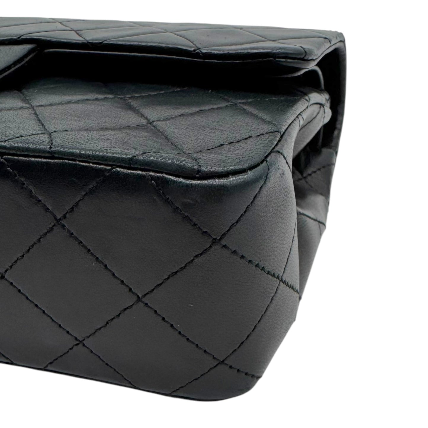 Chanel Black Lambskin Matelasse Small Classic Double Flap Bag