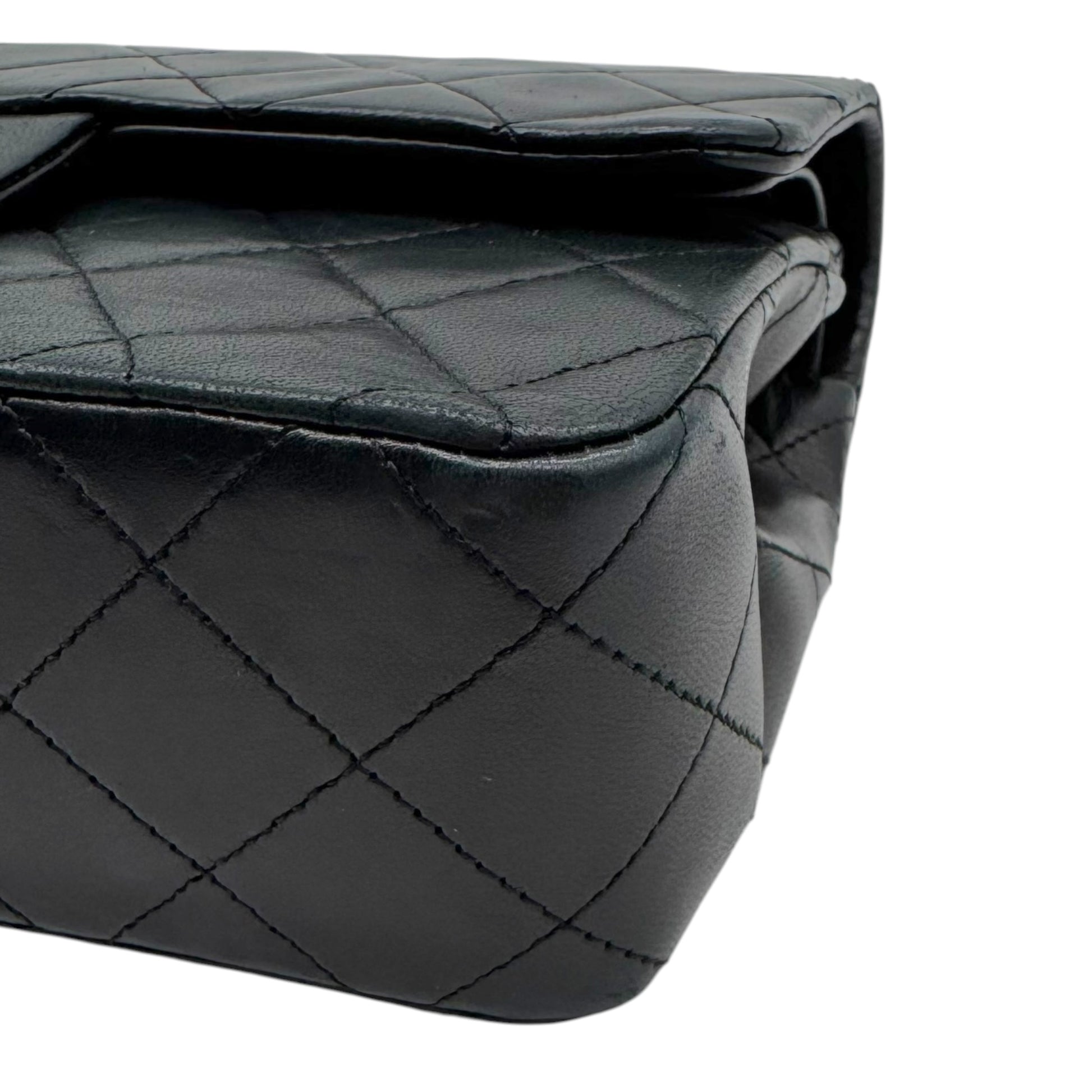 Chanel Black Lambskin Matelasse Small Classic Double Flap Bag
