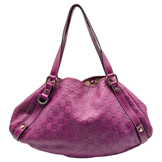 Gucci Magenta Guccissima Monogram Shima Shoulder Bag