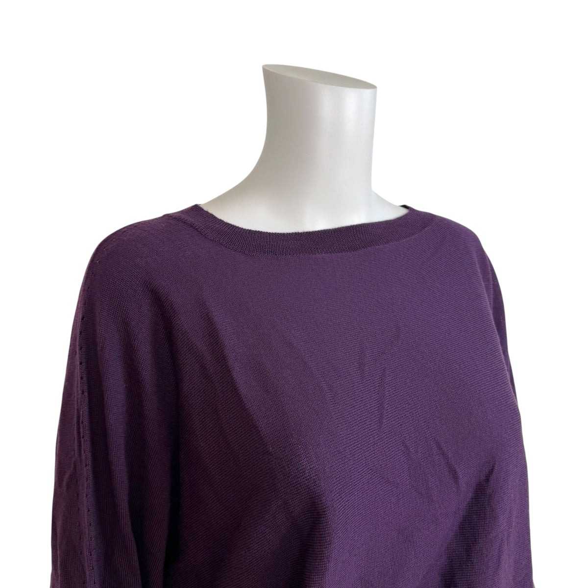Jean Paul Gaultier Wool Knit Wrap Mini Dress Deep Purple