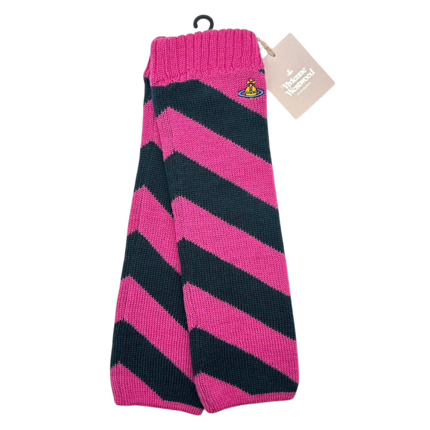 Vivienne Westwood Pink & Navy Striped Arm Warmers NEW