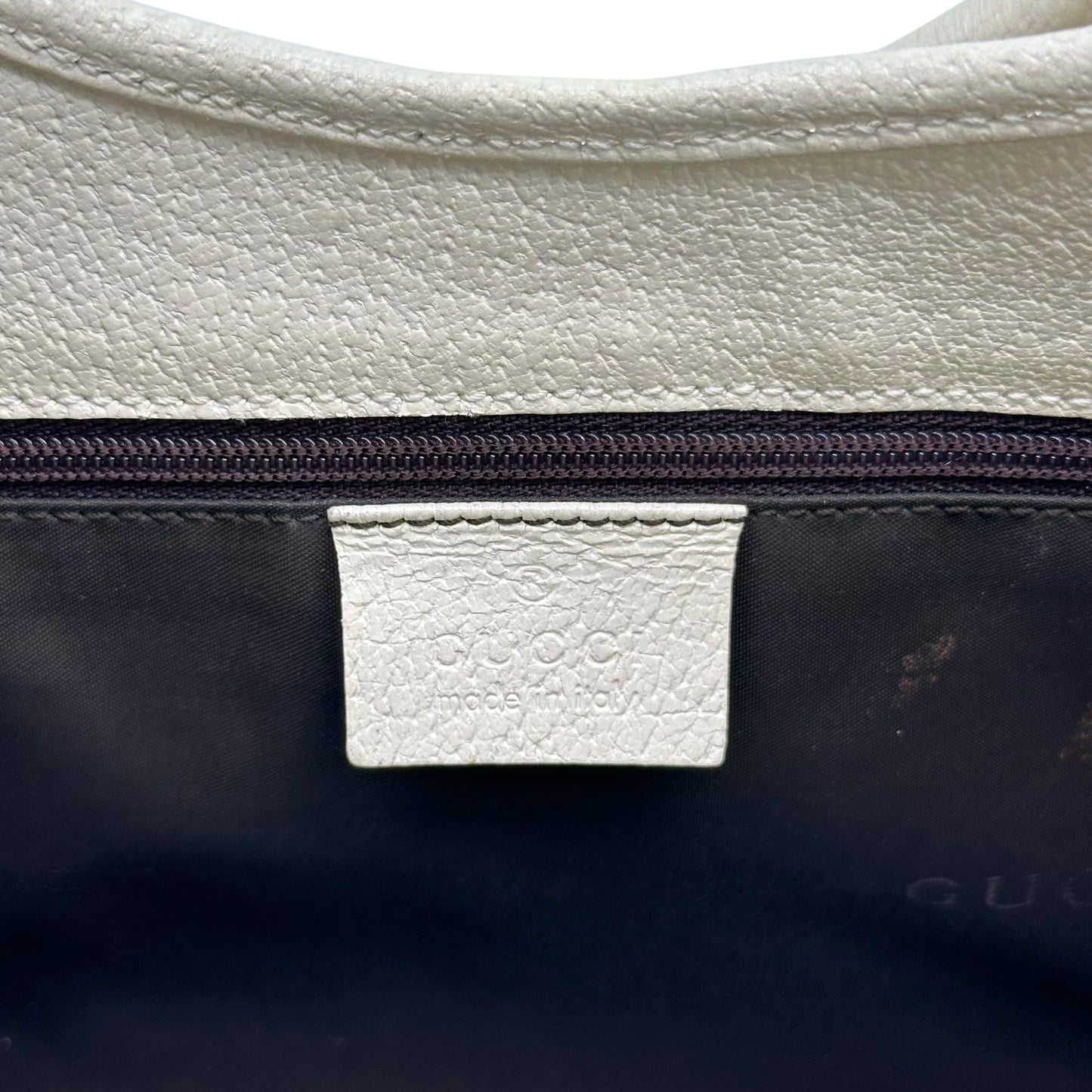 Gucci Beige Canvas & Ivory Leather Mini Jackie Bag