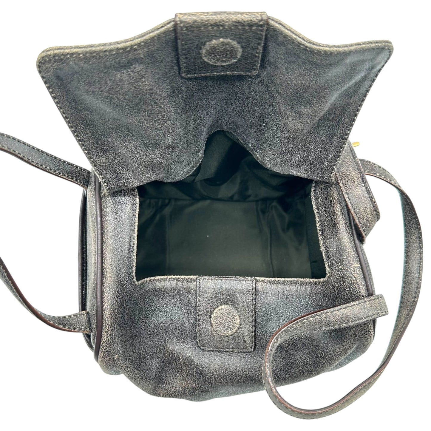 Christian Dior Brown Distressed Leather Small Bowler Bag