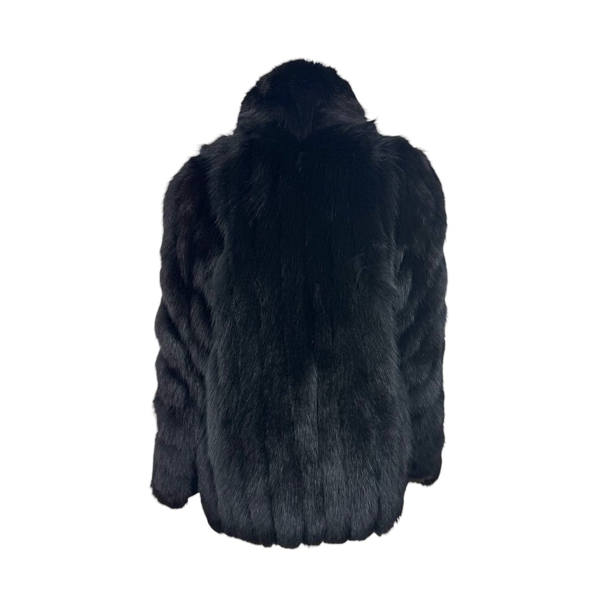 Rotiny Black Fox Fur Coat 1990s Vintage