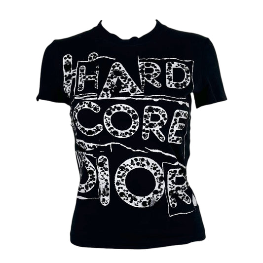 Christian Dior S/S 2003 Black 'Hardcore Dior' Sequin T-Shirt