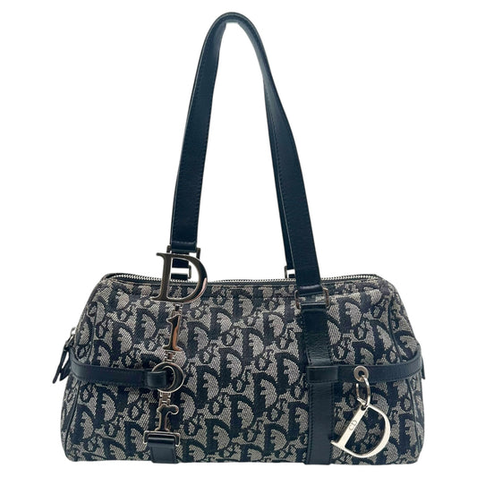 Christian Dior Black Trotter Monogram Small Logo Charm Bag
