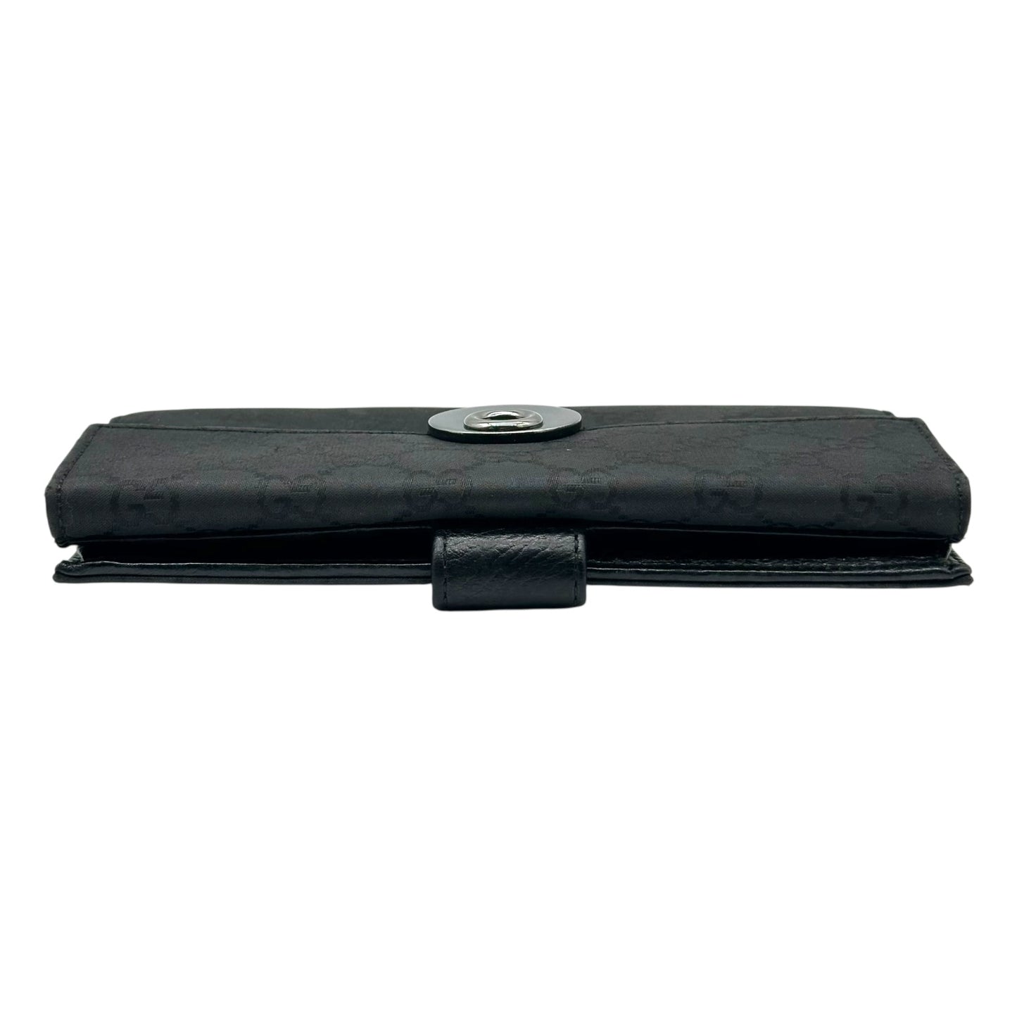 Gucci Black Monogram Logo Snap Long Wallet - Outfit Repeater