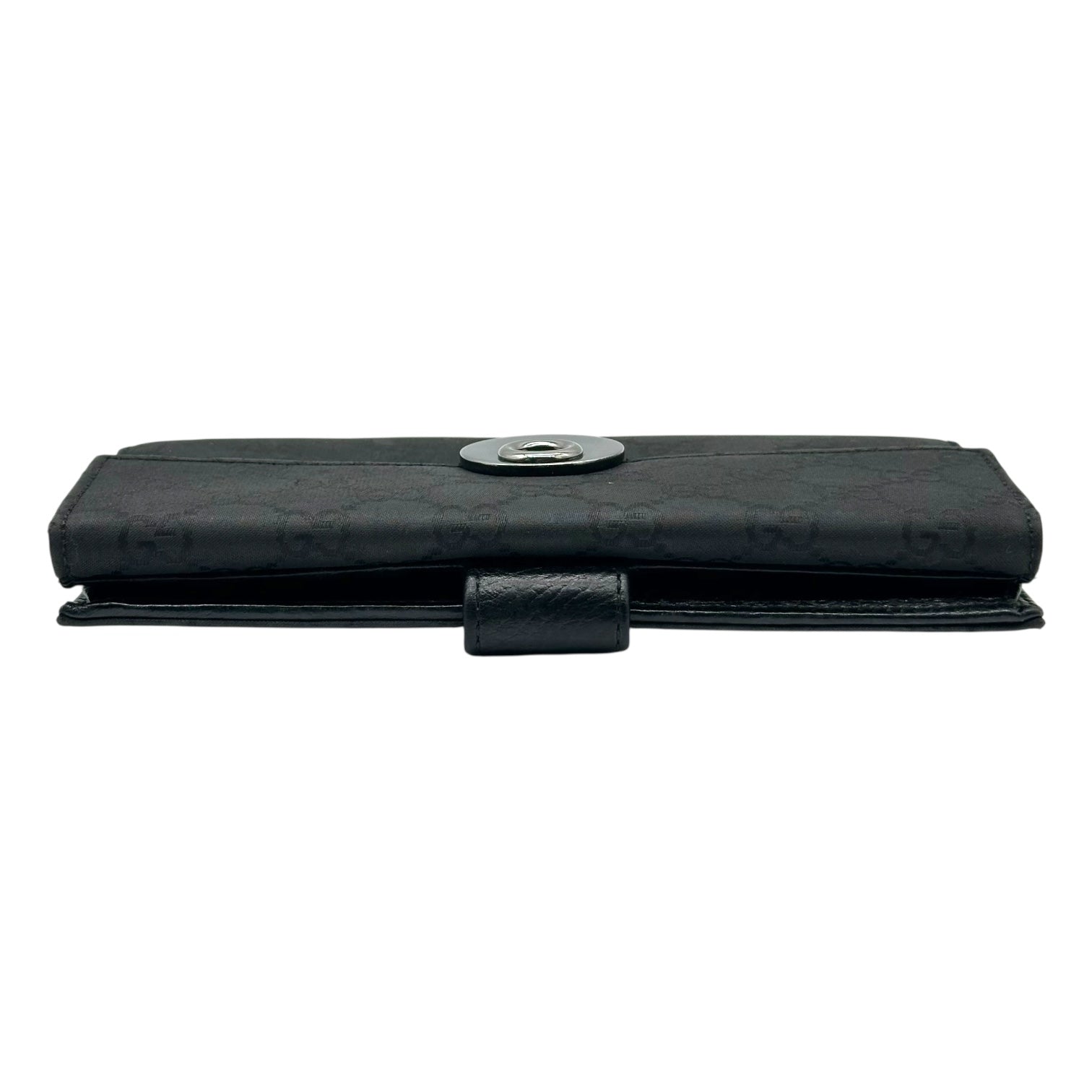 Gucci Black Monogram Logo Snap Long Wallet - Outfit Repeater