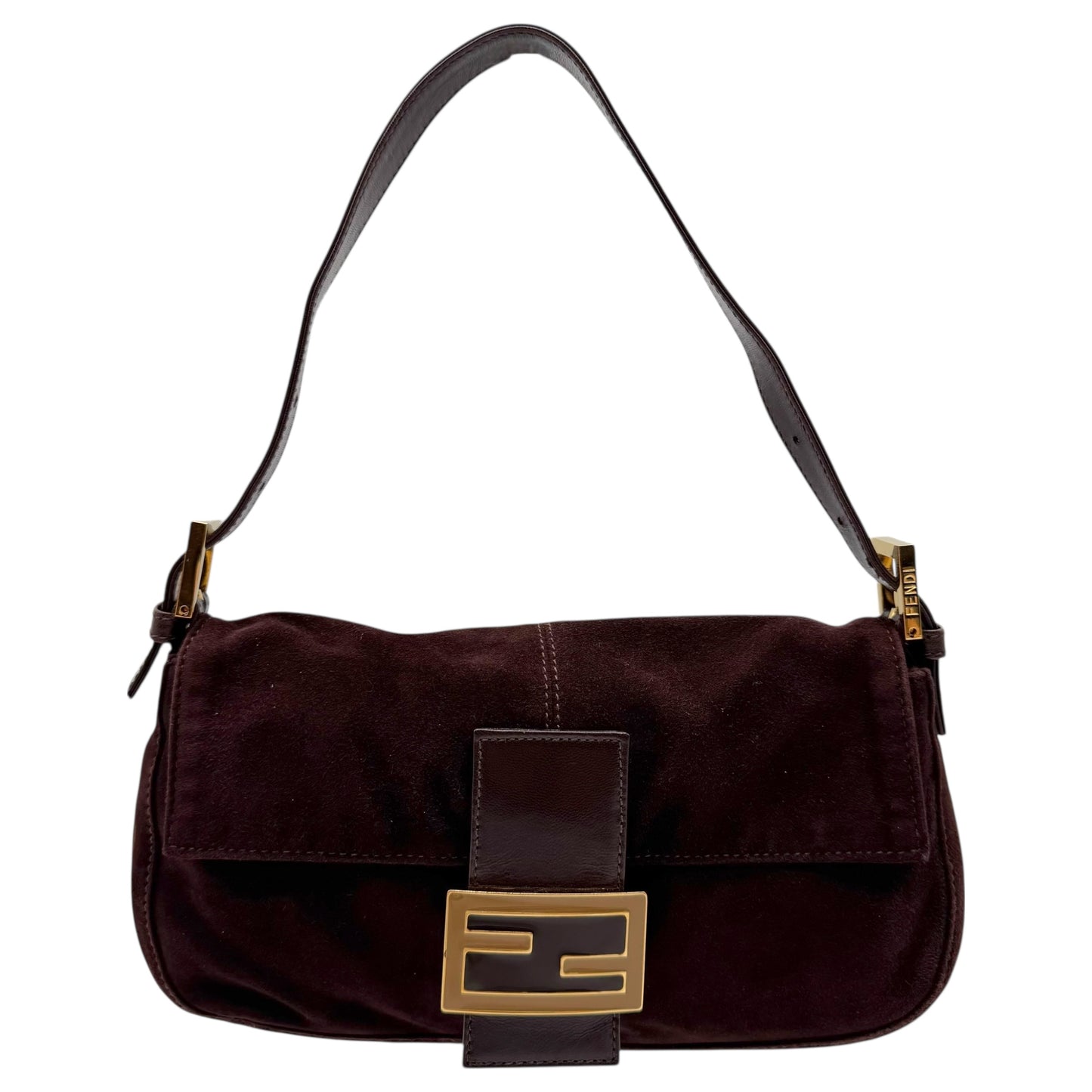 Fendi Brown Suede & Leather Baguette Bag