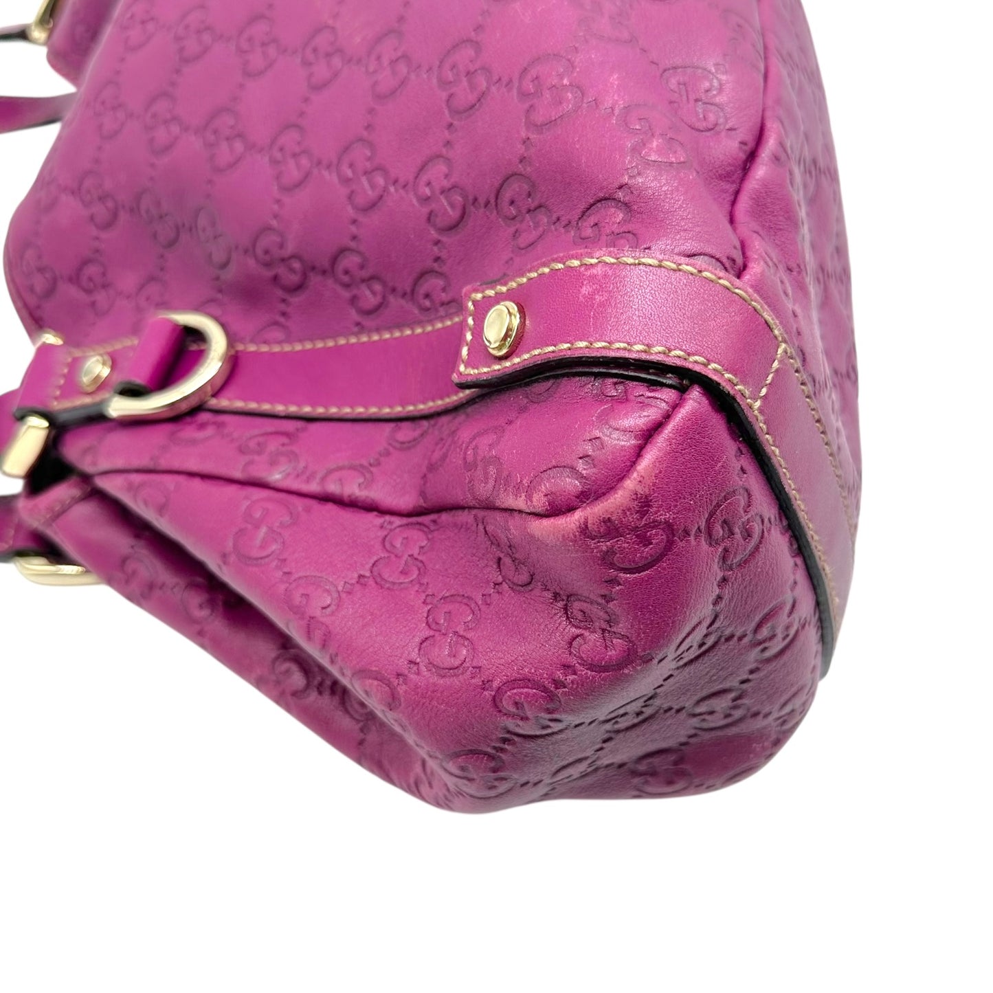 Gucci Magenta Guccissima Monogram Shima Shoulder Bag