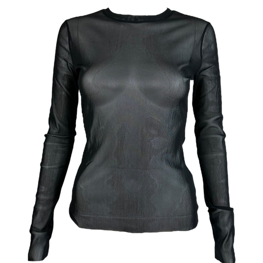 Jean Paul Gaultier Black Mesh Long Sleeve Top