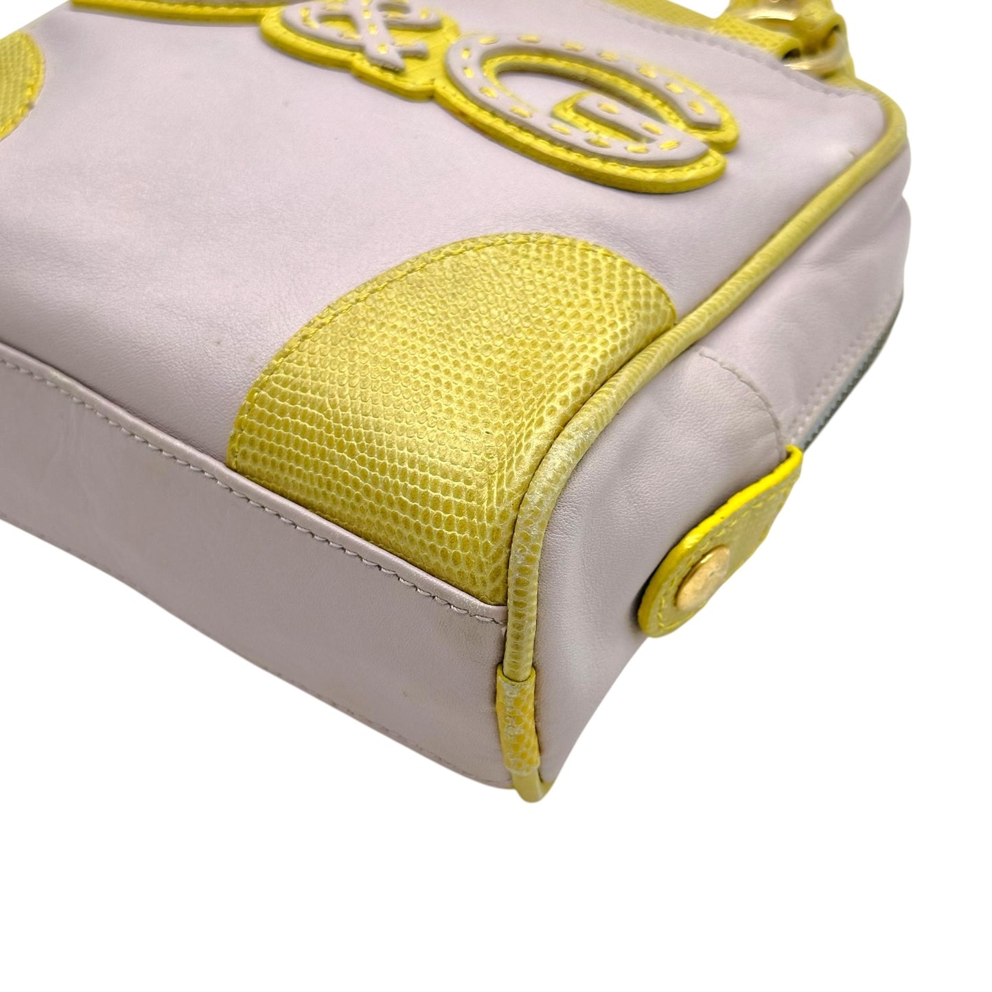 D&G Dolce & Gabbana Lavender & Yellow Mini Logo Bowler Bag