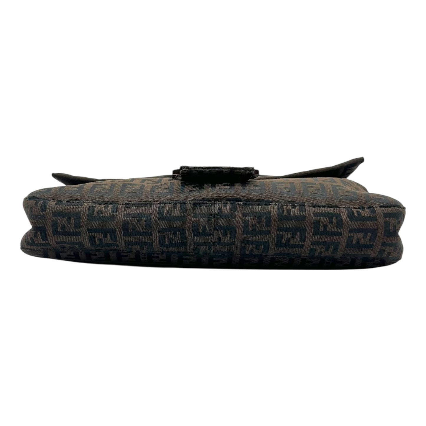 Fendi Black & Brown Zucchino Baguette Bag