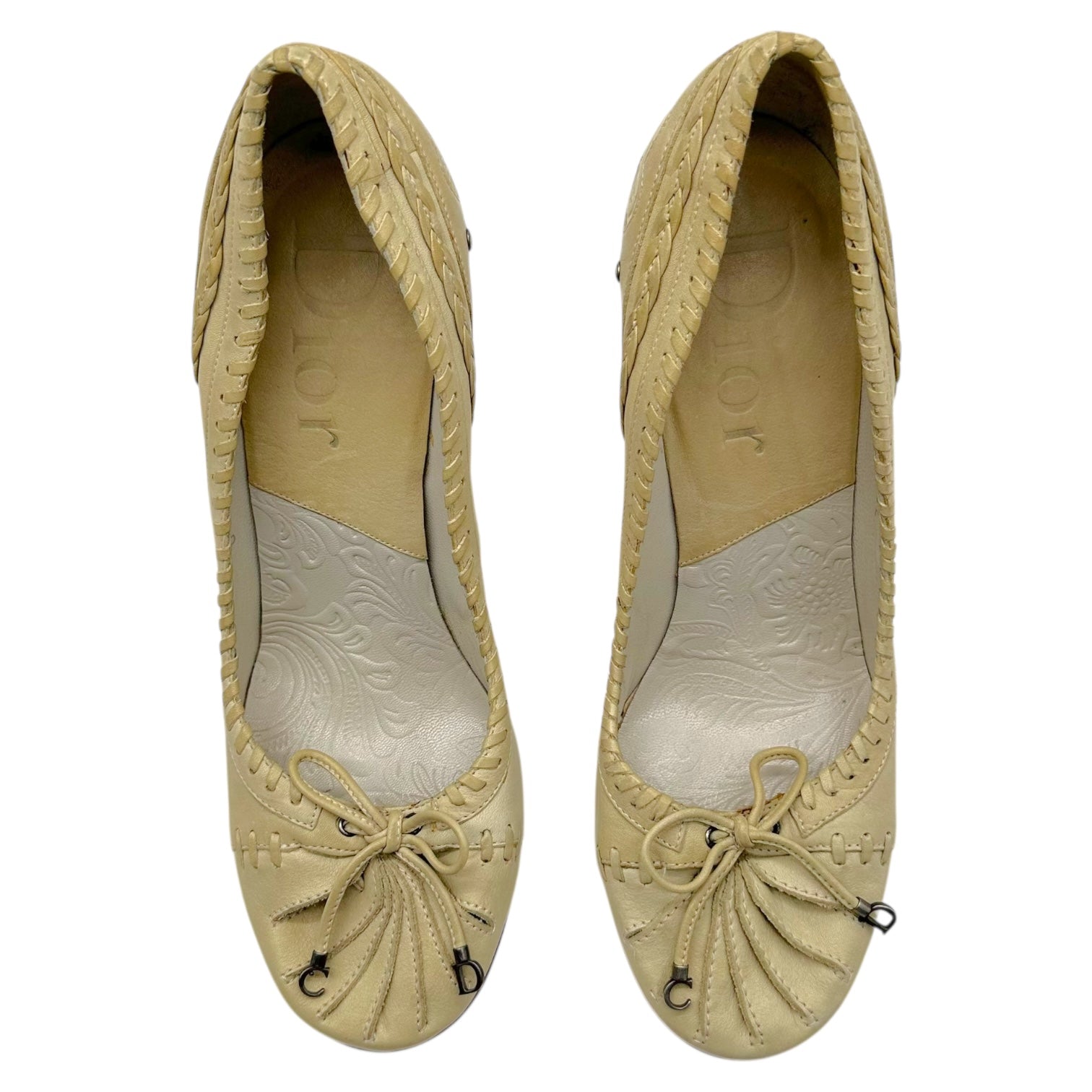 Christian Dior Dior Beige Leather & Elephant Tusk Heels - Outfit Repeater