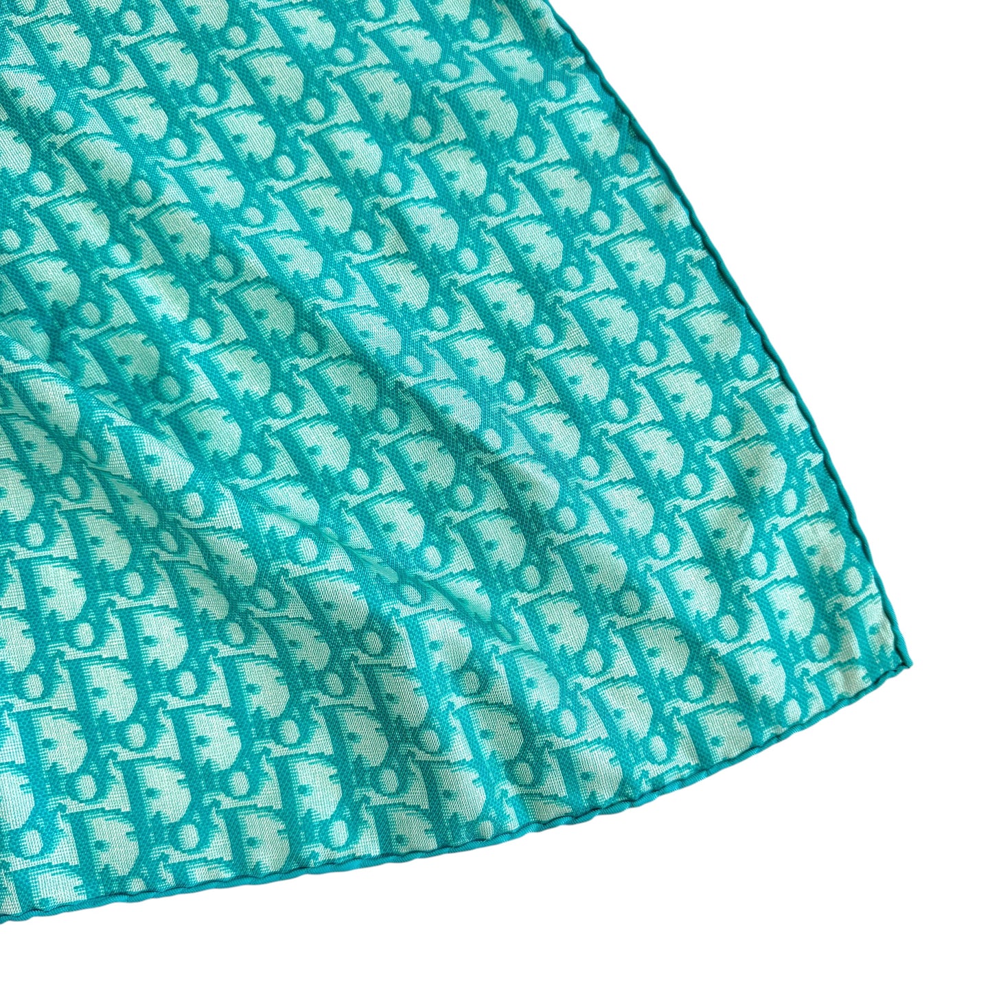 Christian Dior Turquoise Trotter Monogram Silk Square Scarf