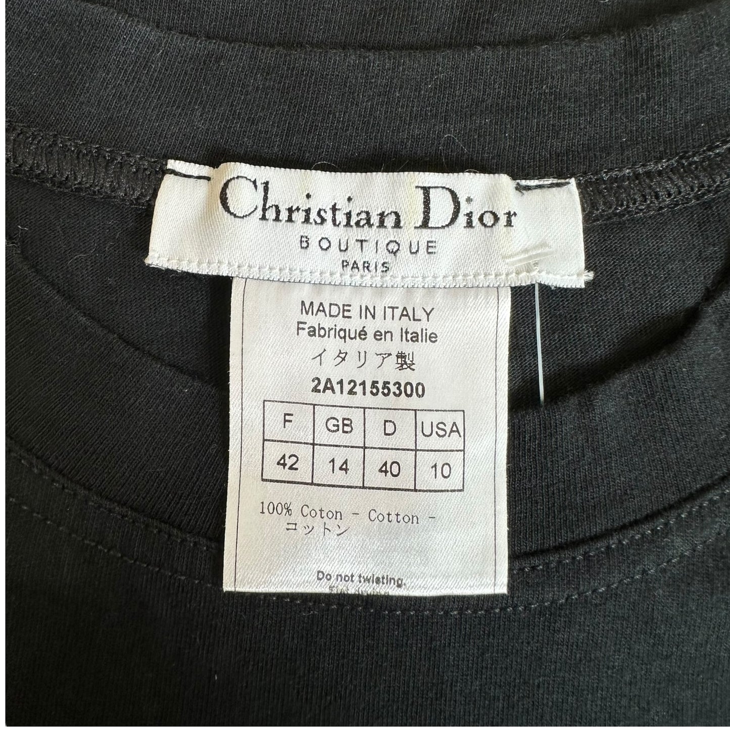 Christian Dior F/W 2002 Black & Red J'Adore Dior Tank