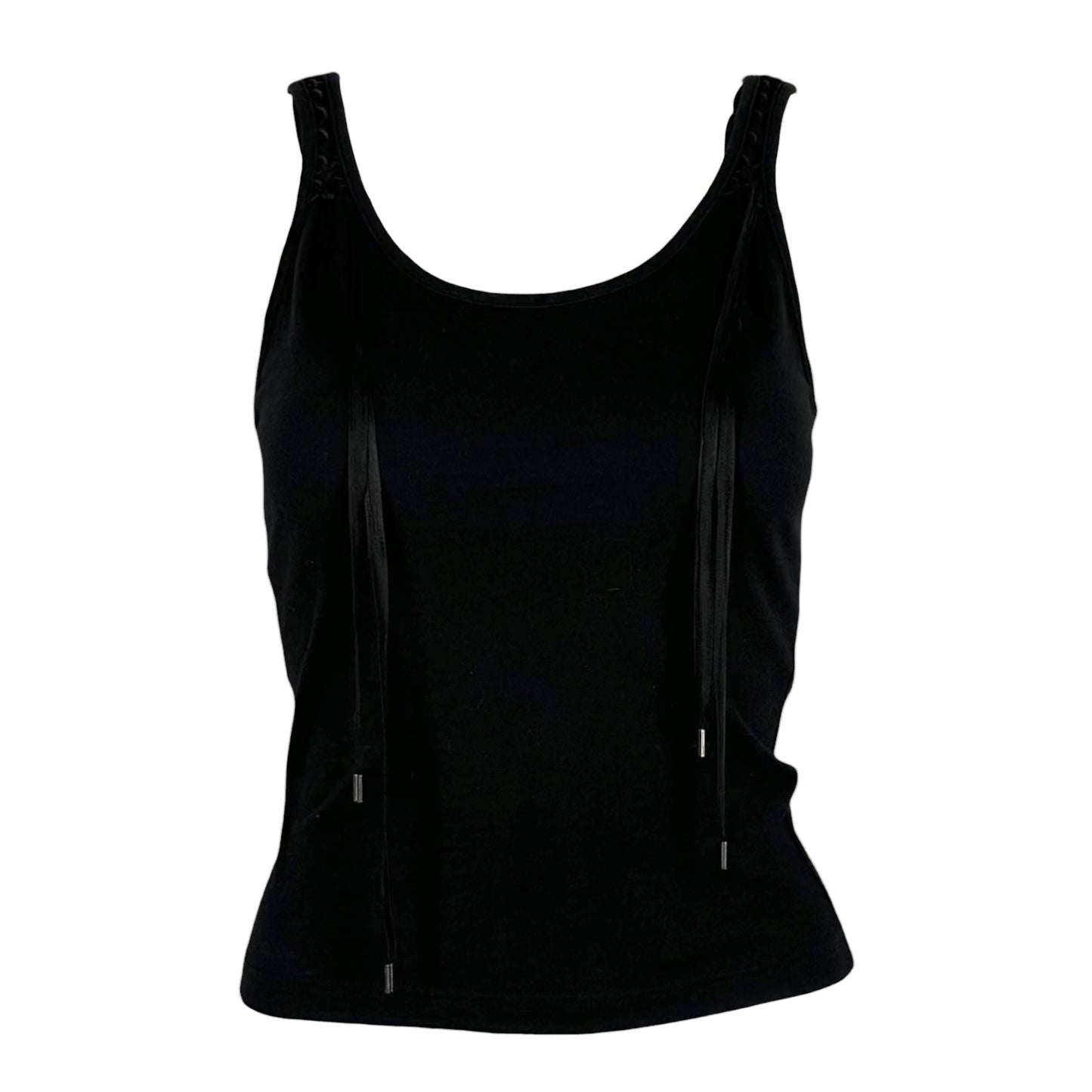 Christian Dior F/W 2002 Black Lace Up Tank Top