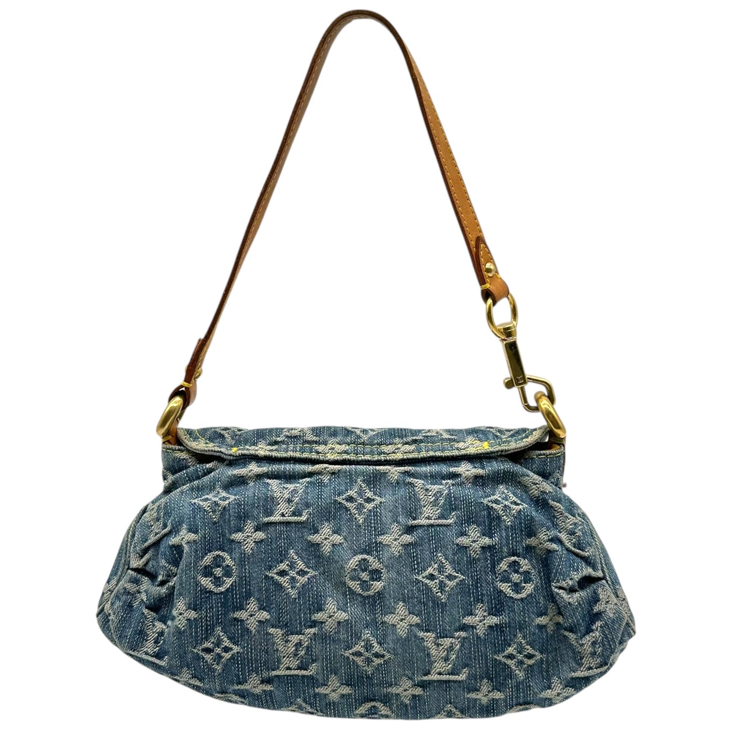 Louis Vuitton Blue Denim Mini Pleaty Shoulder Bag