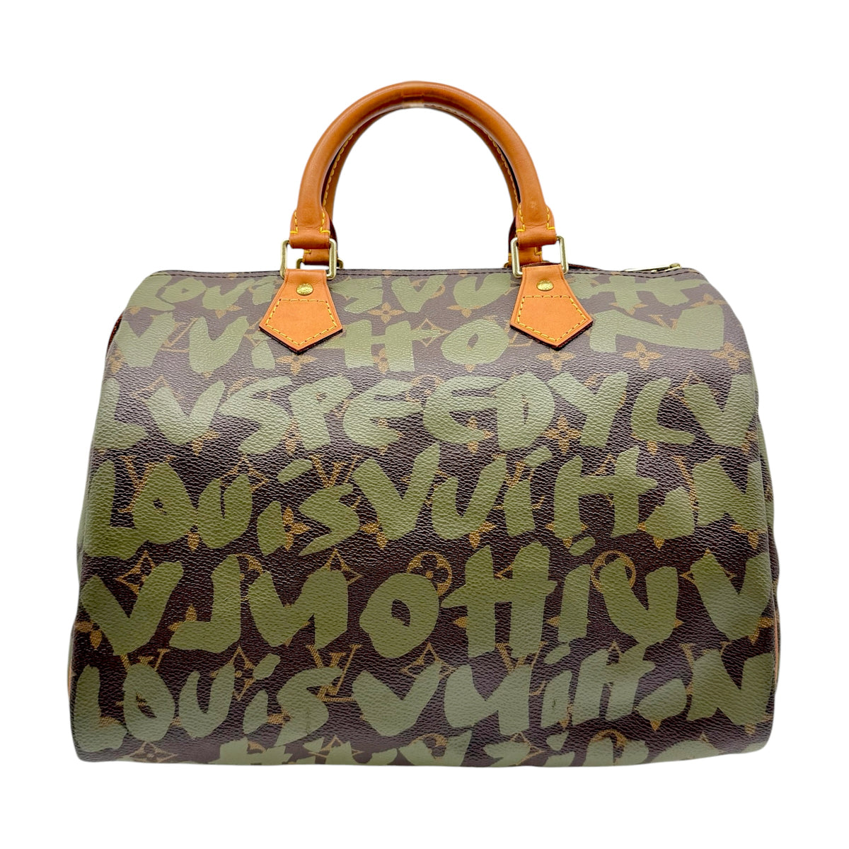 Louis Vuitton Speedy Handbag Green Graffiti Monogram