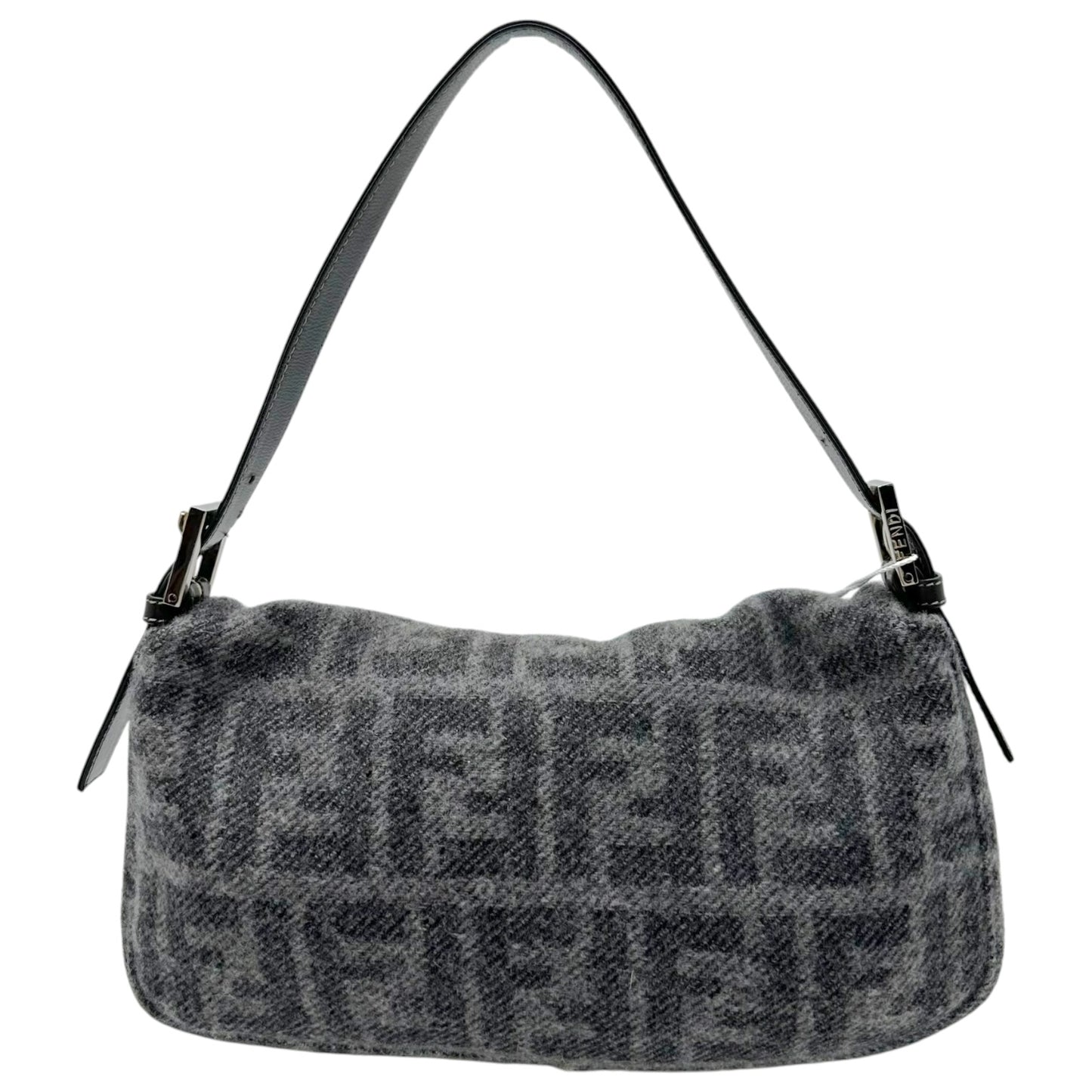 Fendi Baguette Bag Gray Zucca Cashmere Knit