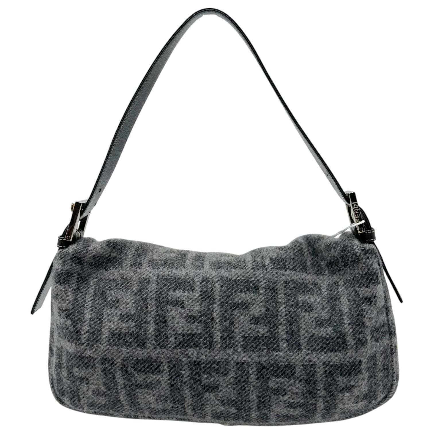 Fendi Baguette Bag Gray Zucca Cashmere Knit