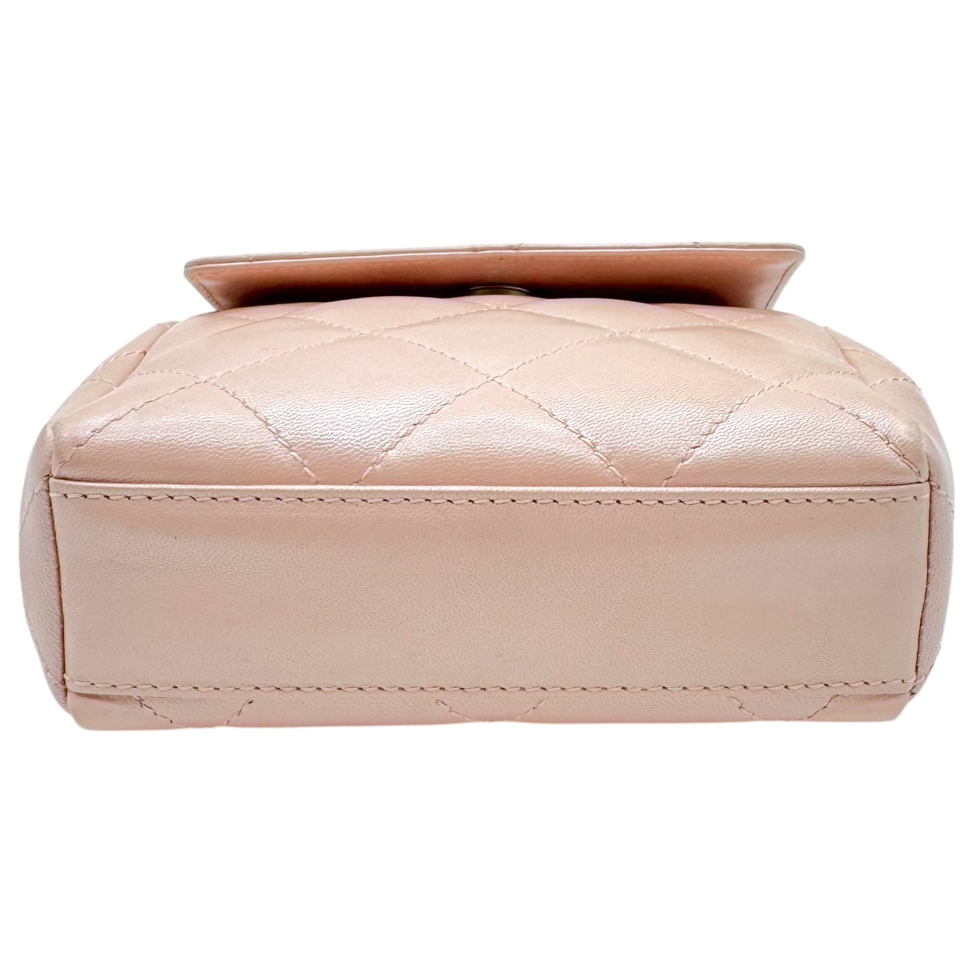 Chanel Light Pink Lambksin Matelasse Mini Bracelet Bag 2000-02 - Outfit Repeater