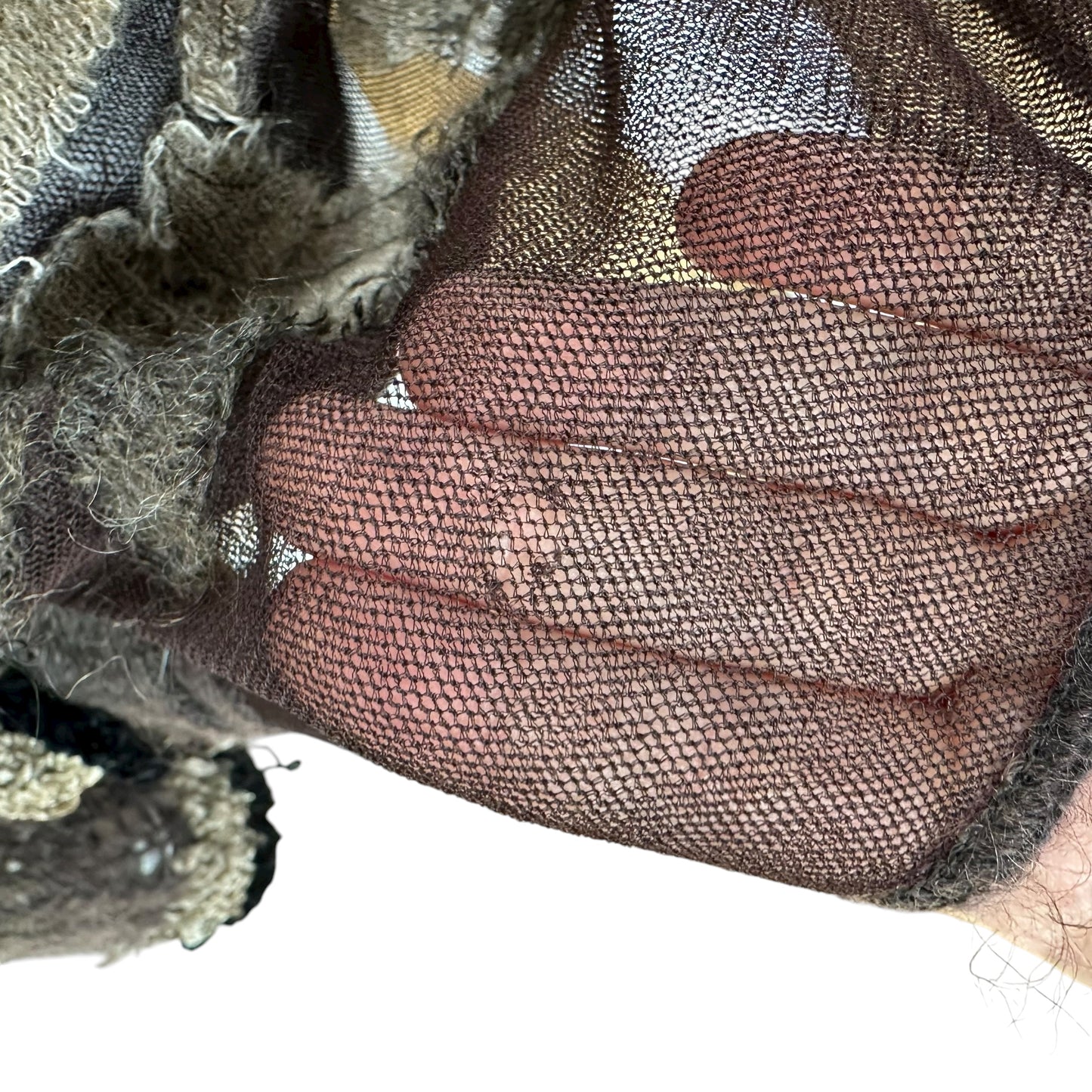 Jean Paul Gaultier Brown Patterned Open Knit Mohair Cardigan