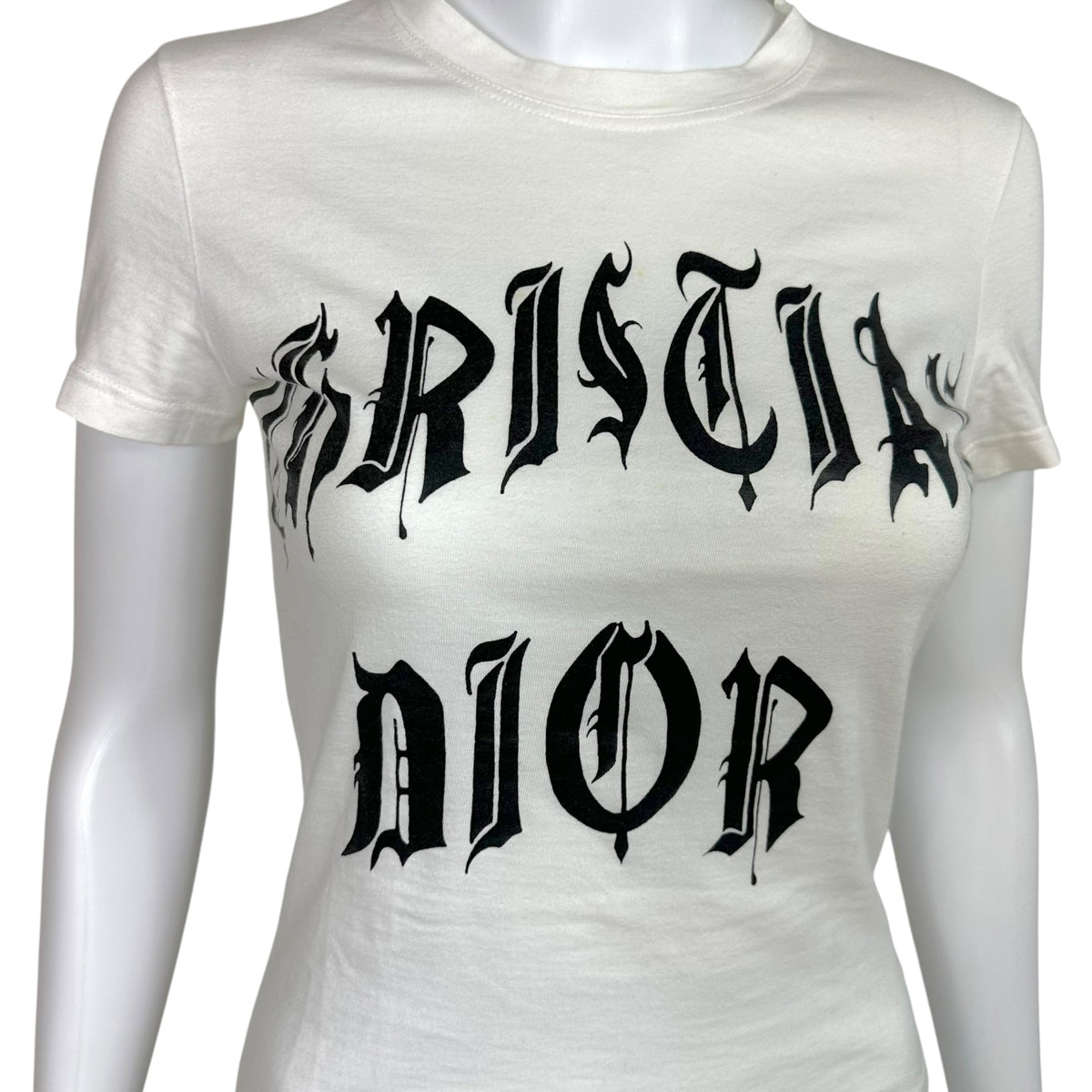 Christian Dior S/S 2002 Black & White Old English Logo T-Shirt