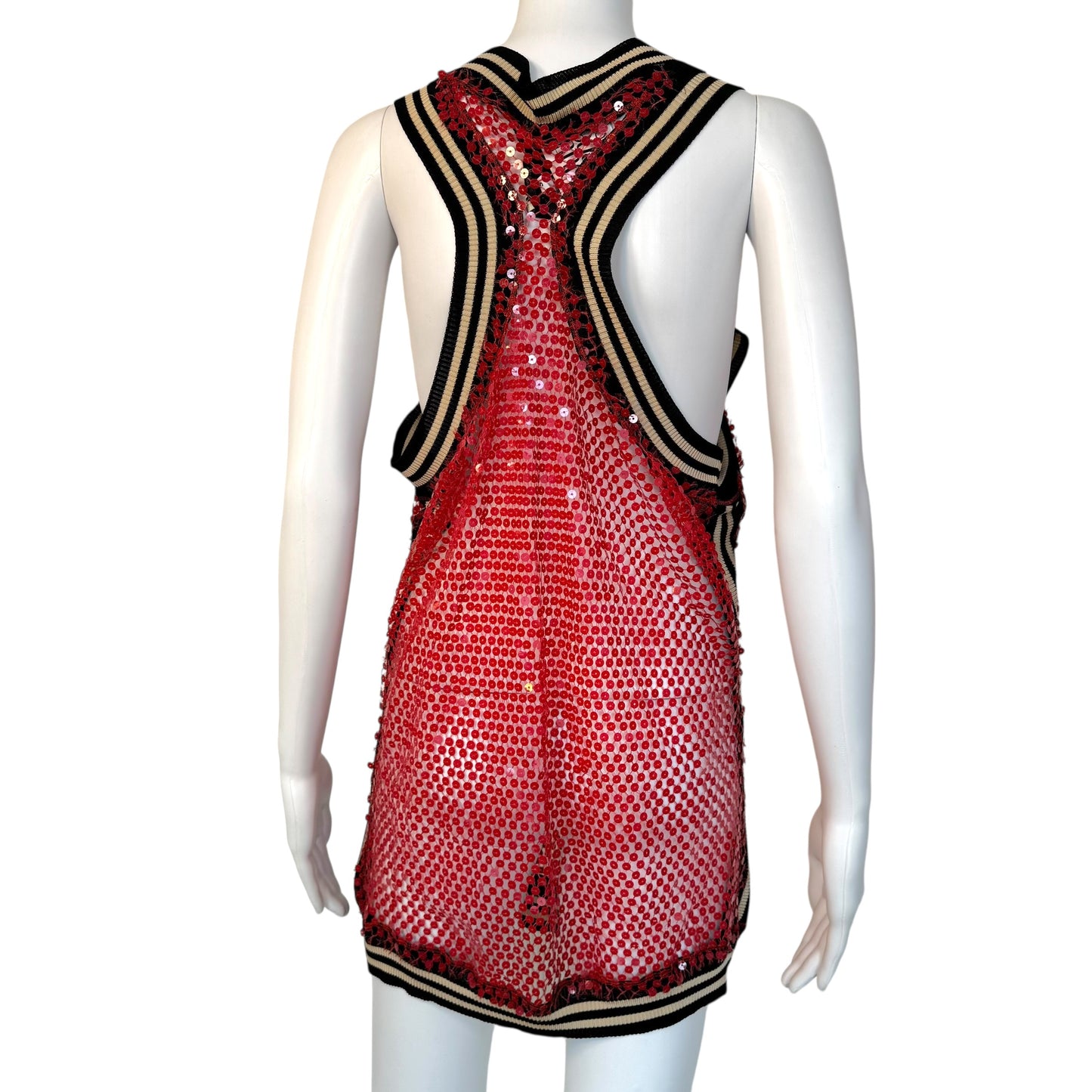 Jean Paul Gaultier Red Sequin 'Jersey' Tank