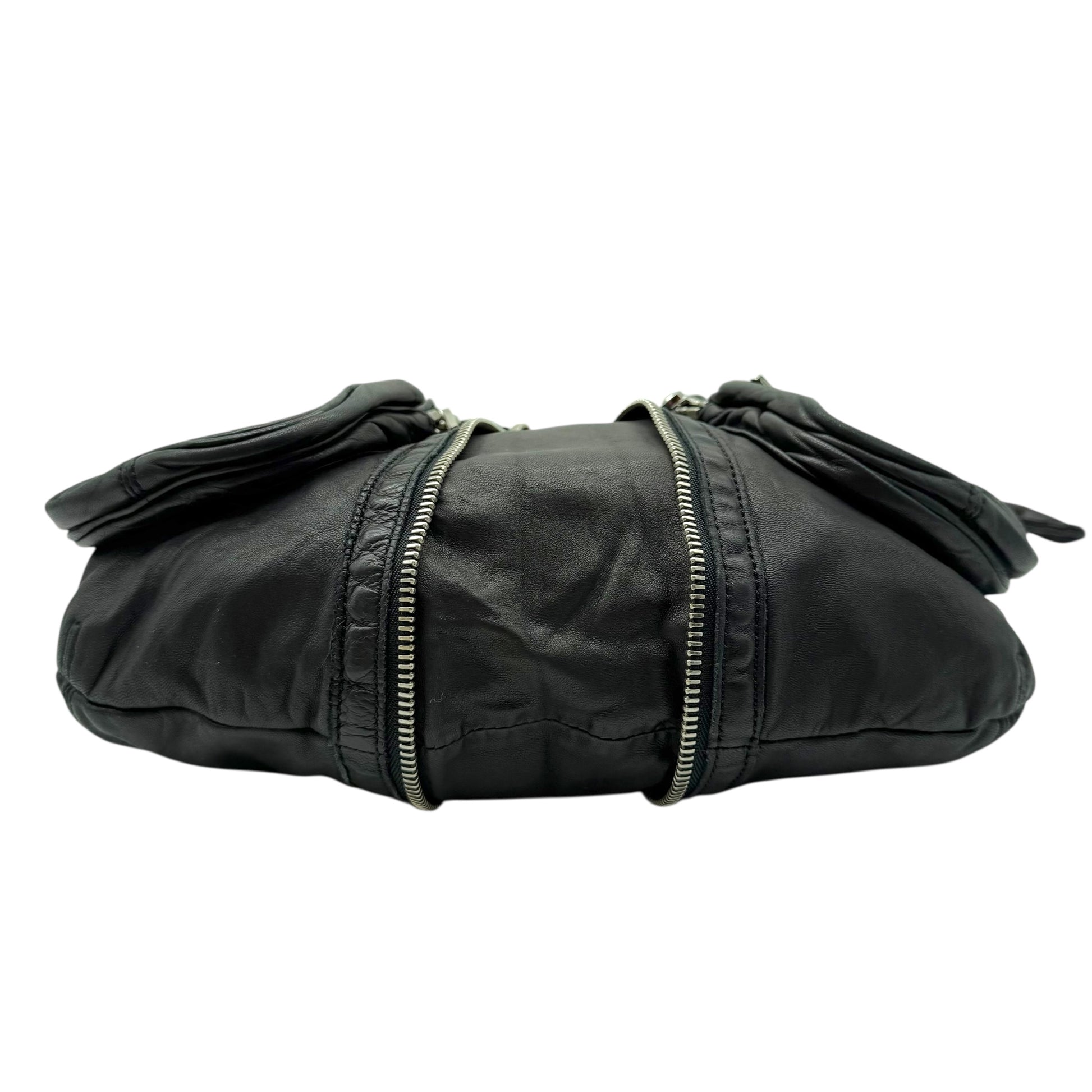 Alexander Wang Black Lambskin Donna Hobo Satchel Bag - Outfit Repeater