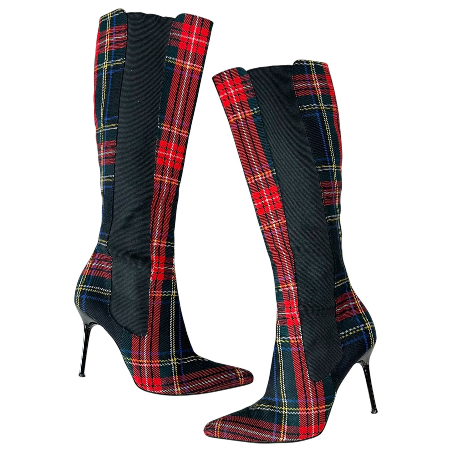 Dolce & Gabbana Red Tartan Pointed Toe Boots - Outfit Repeater