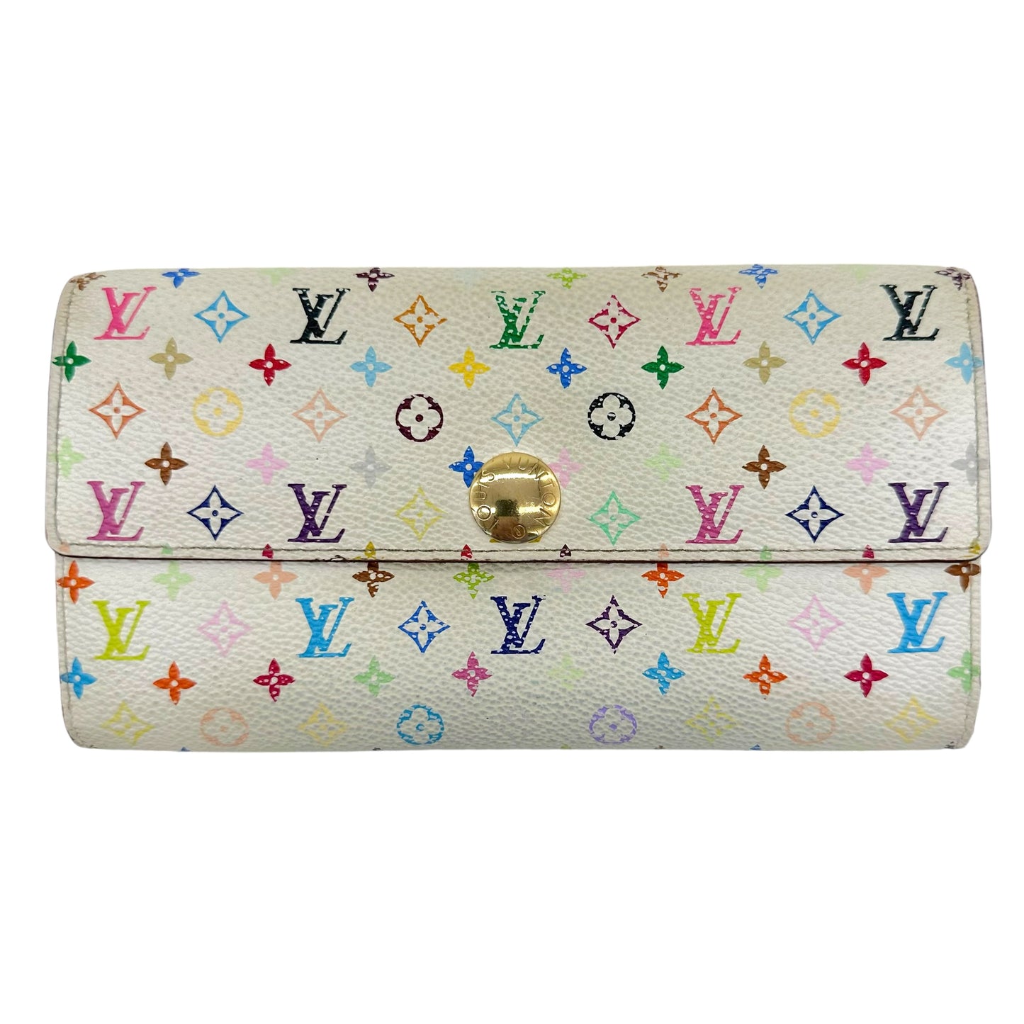 Louis Vuitton White Multicolor Sarah Wallet