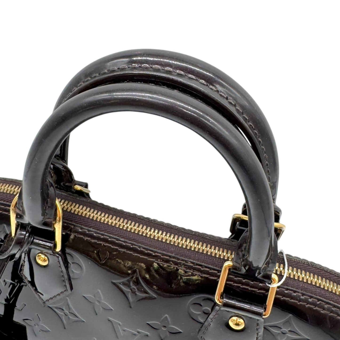 Louis Vuitton Burgundy Vernis Patent Monogram Alma PM Bag - Outfit Repeater