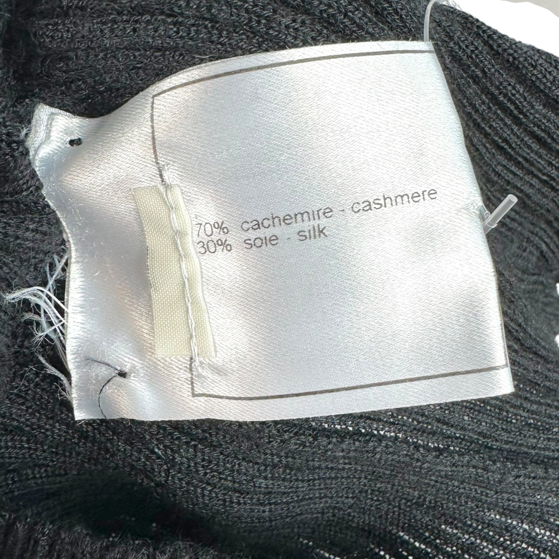 Chanel Black Cashmere Silk Open Back Knit Top