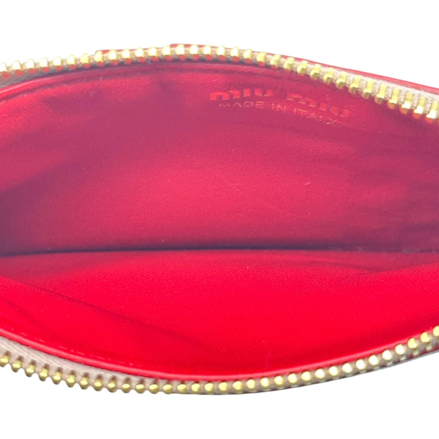 Miu Miu Pink Love Letter Cardholder Zip Wallet